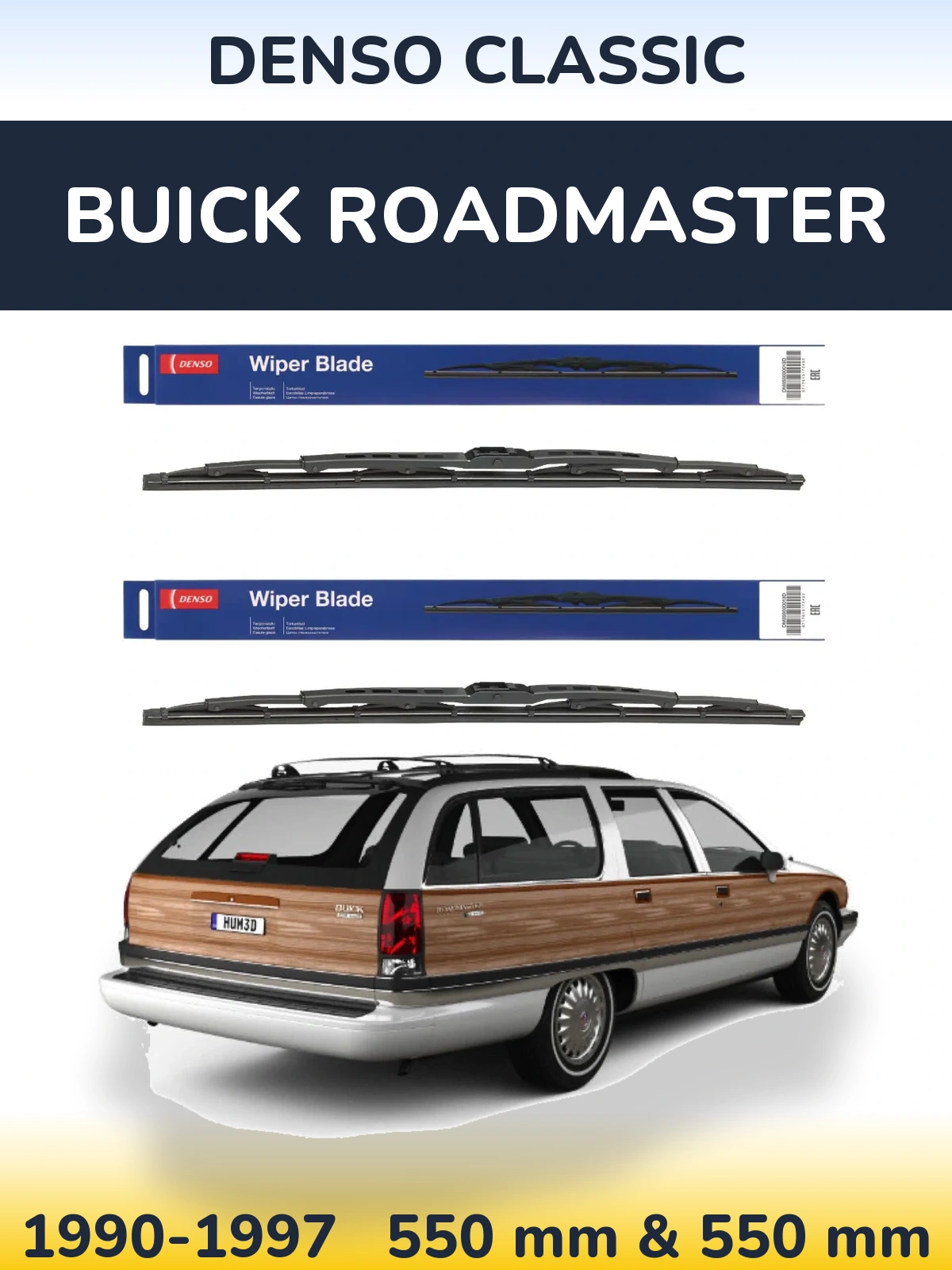 Комплект передних дворников Denso Classic 550 & 550 мм для Buick Roadmaster 1990-1997