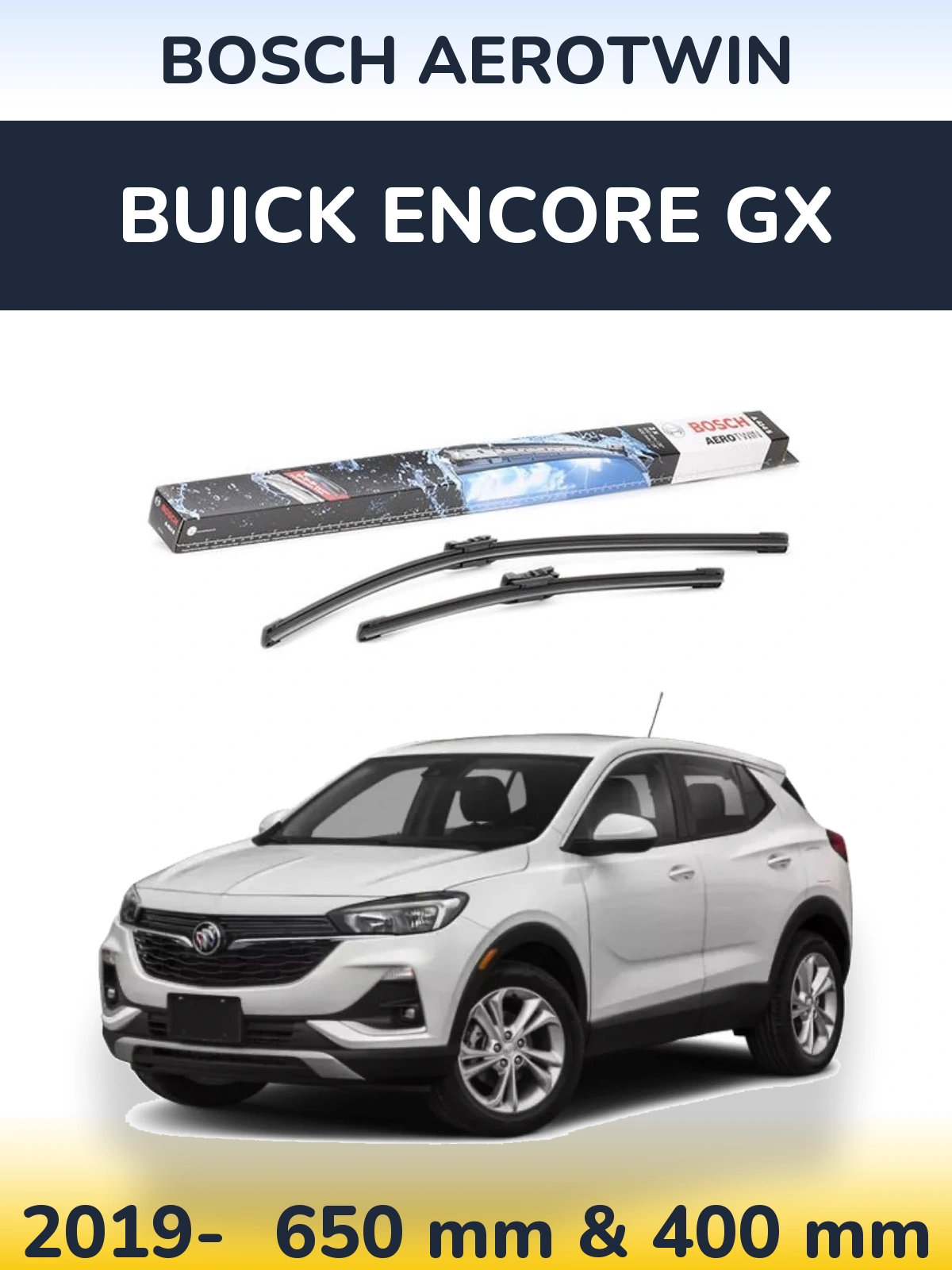 Комплект передних дворников BOSCH AeroTwin 650 & 400 мм для Buick Encore GX 2019-2026