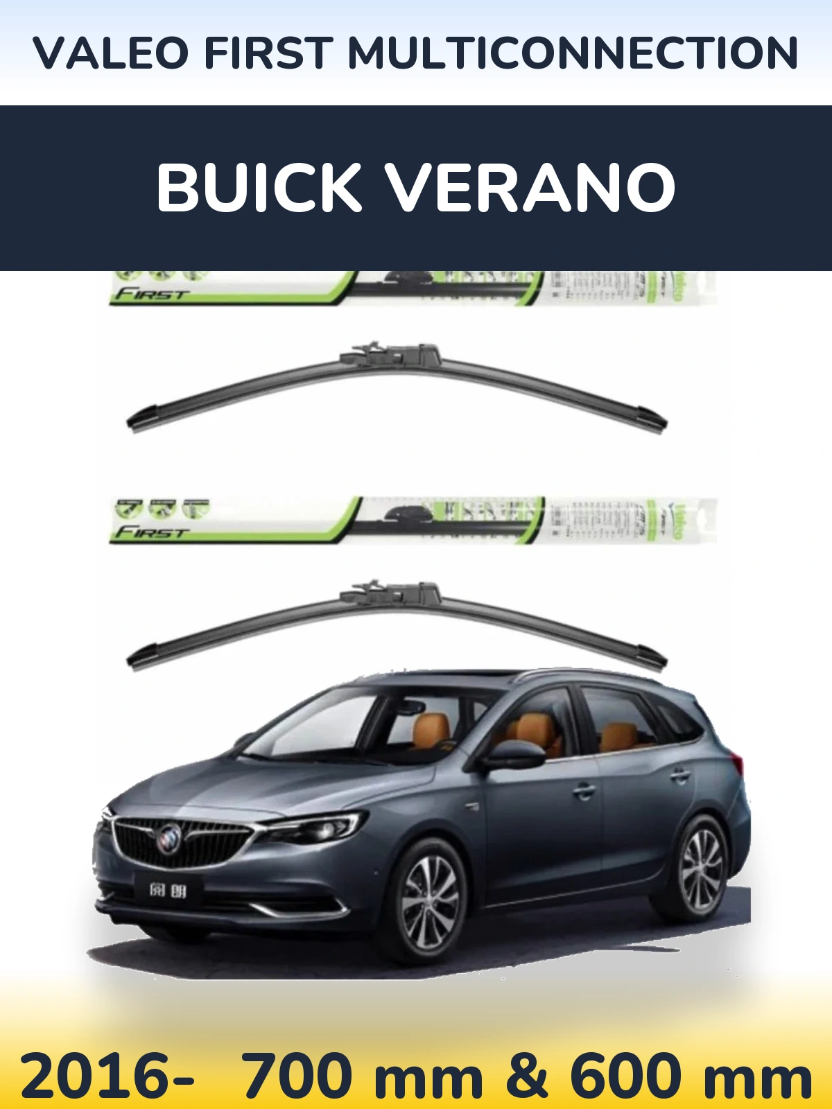 Комплект передних дворников Valeo First MultiConnection 700 & 600 мм для Buick Verano 2016-2026