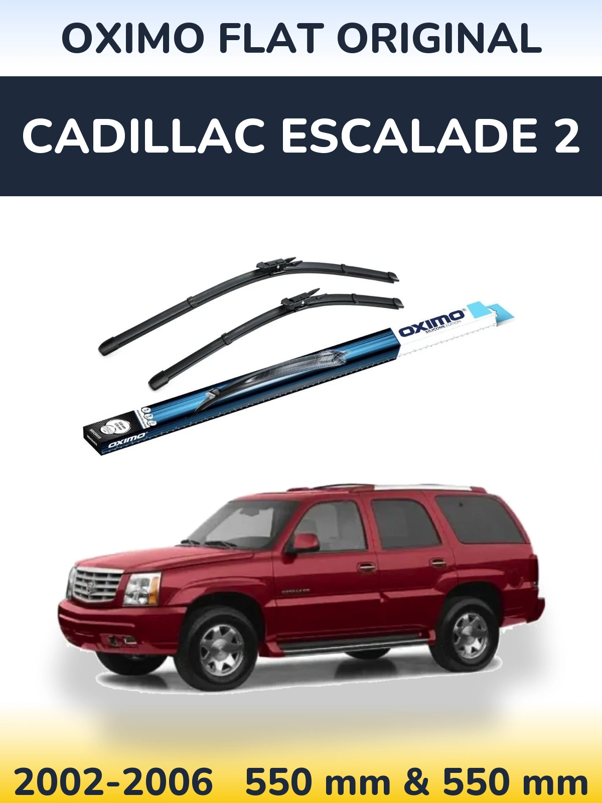 Комплект передних дворников Oximo Flat Original 550 & 550 мм для Cadillac Escalade 2 2002-2006