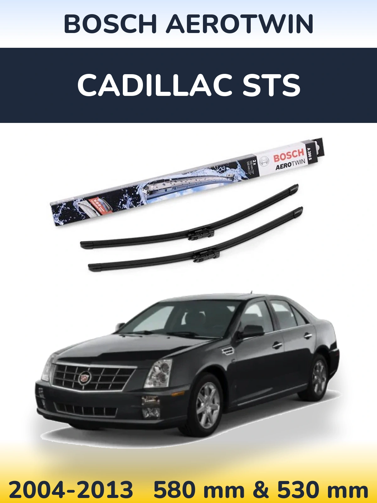 Комплект передніх щіток BOSCH AeroTwin 550 & 530 мм для Cadillac STS 2004-2013