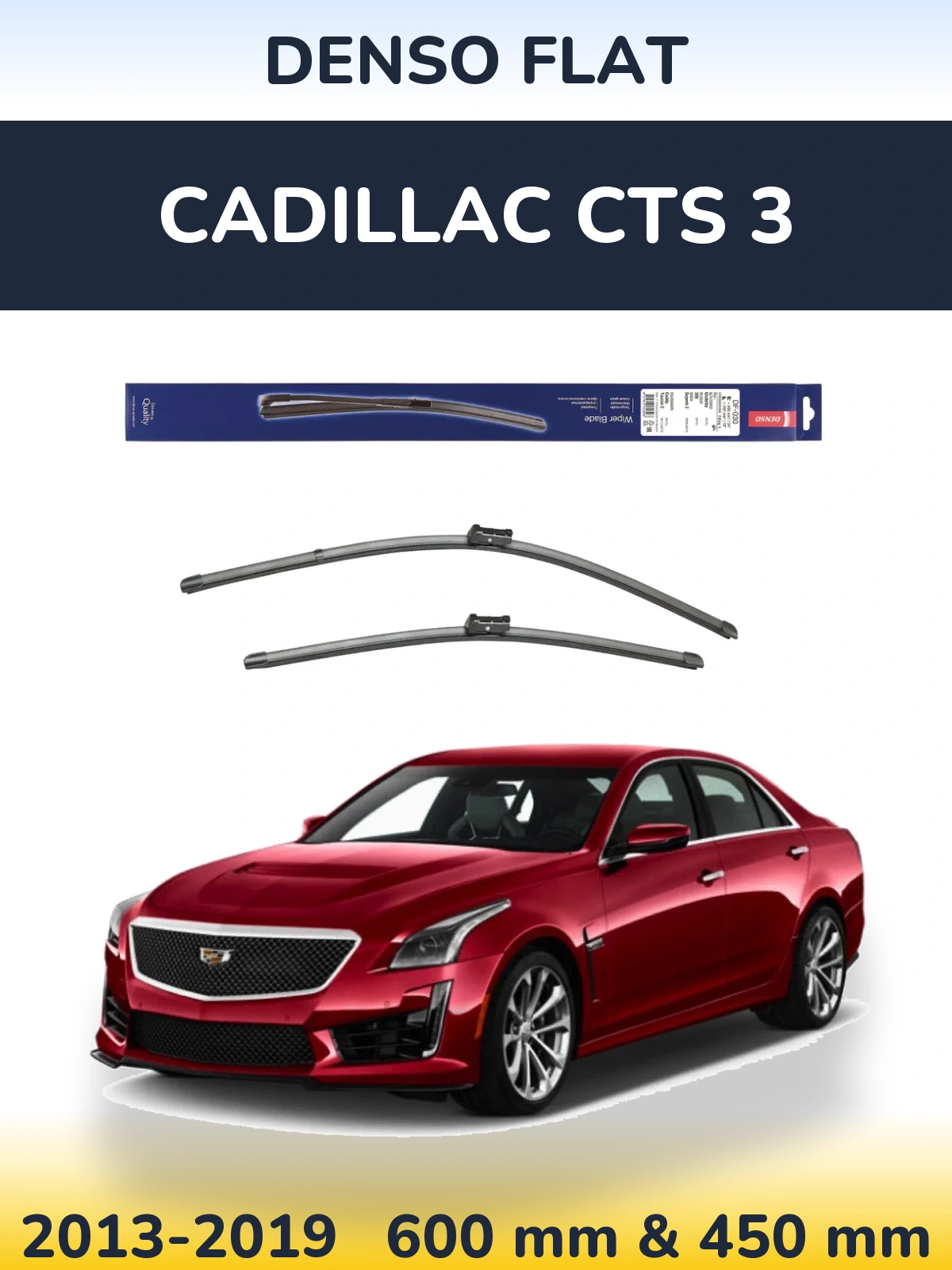 Комплект передніх щіток Denso Flat 600 & 450 мм для Cadillac CTS 3 2013-2019