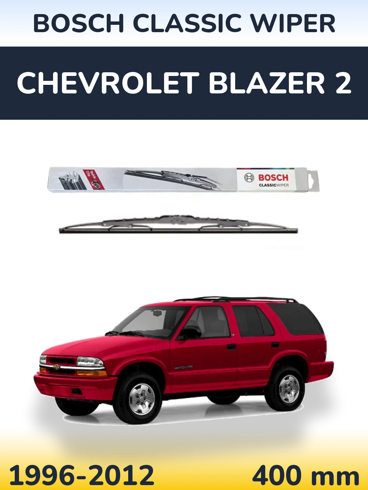 Rear wiper blade BOSCH Classic Wiper 400 mm for Chevrolet Blazer 2 1996-2012