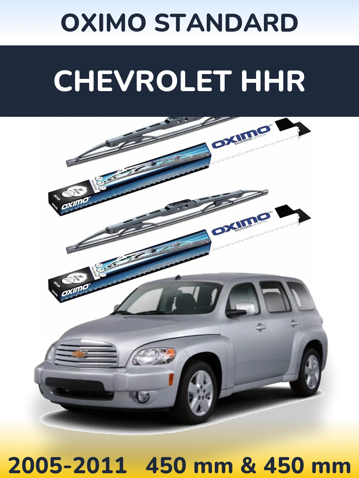 Комплект передних дворников Oximo Standard 450 & 450 мм для Chevrolet HHR 2005-2011