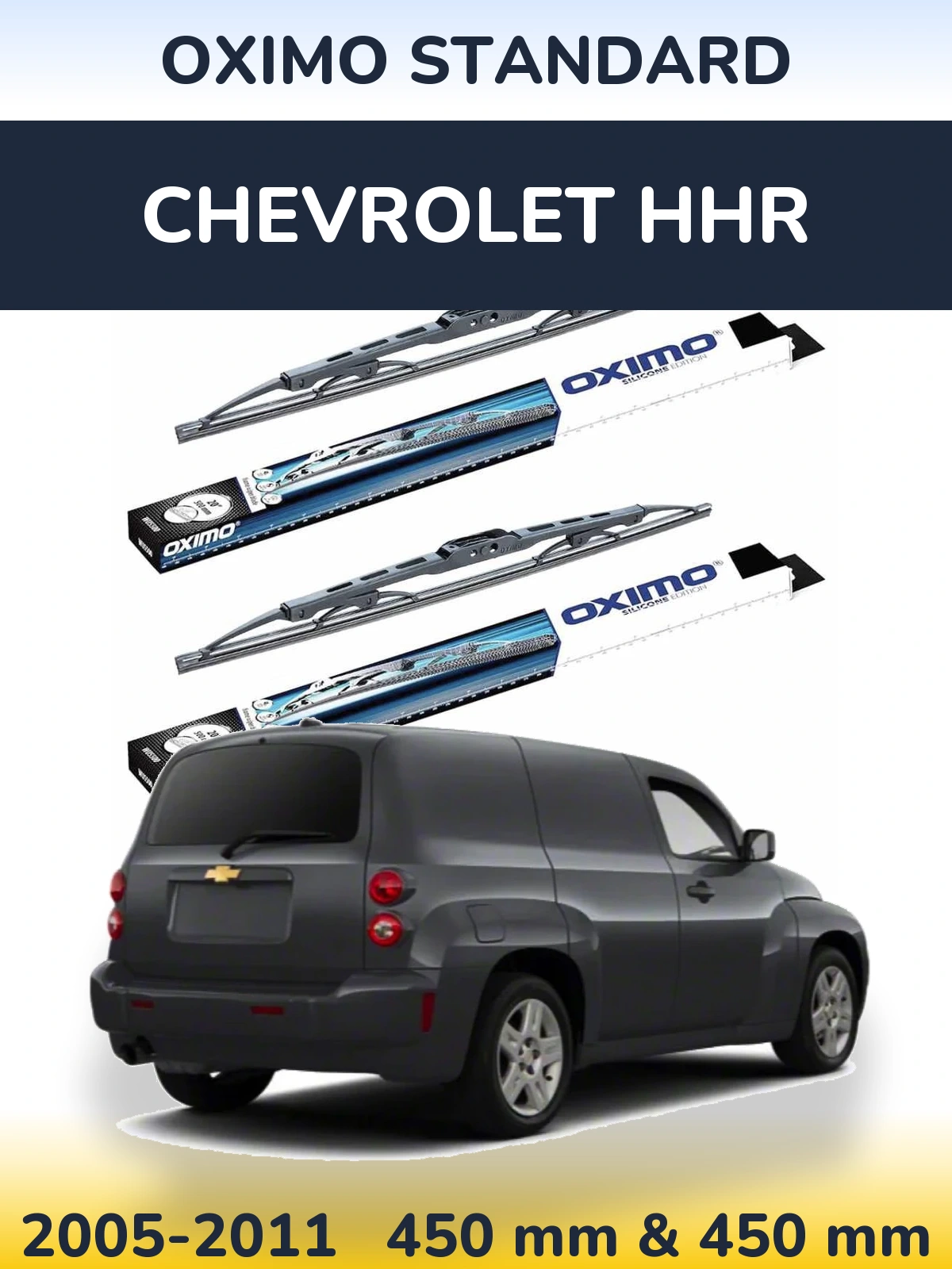 Front wiper blade set Oximo Standard 450 & 450 mm for Chevrolet HHR 2005-2011