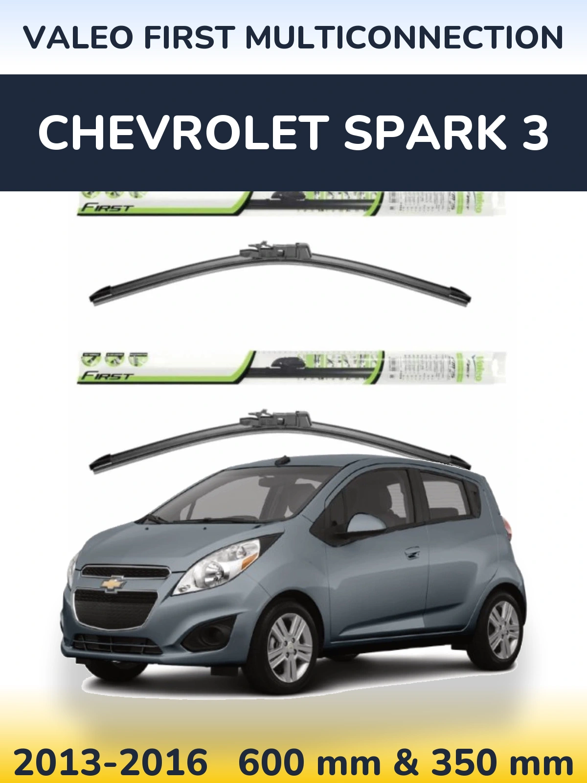 Комплект передних дворников Valeo First MultiConnection 600 & 350 мм для Chevrolet Spark 3 2013-2016