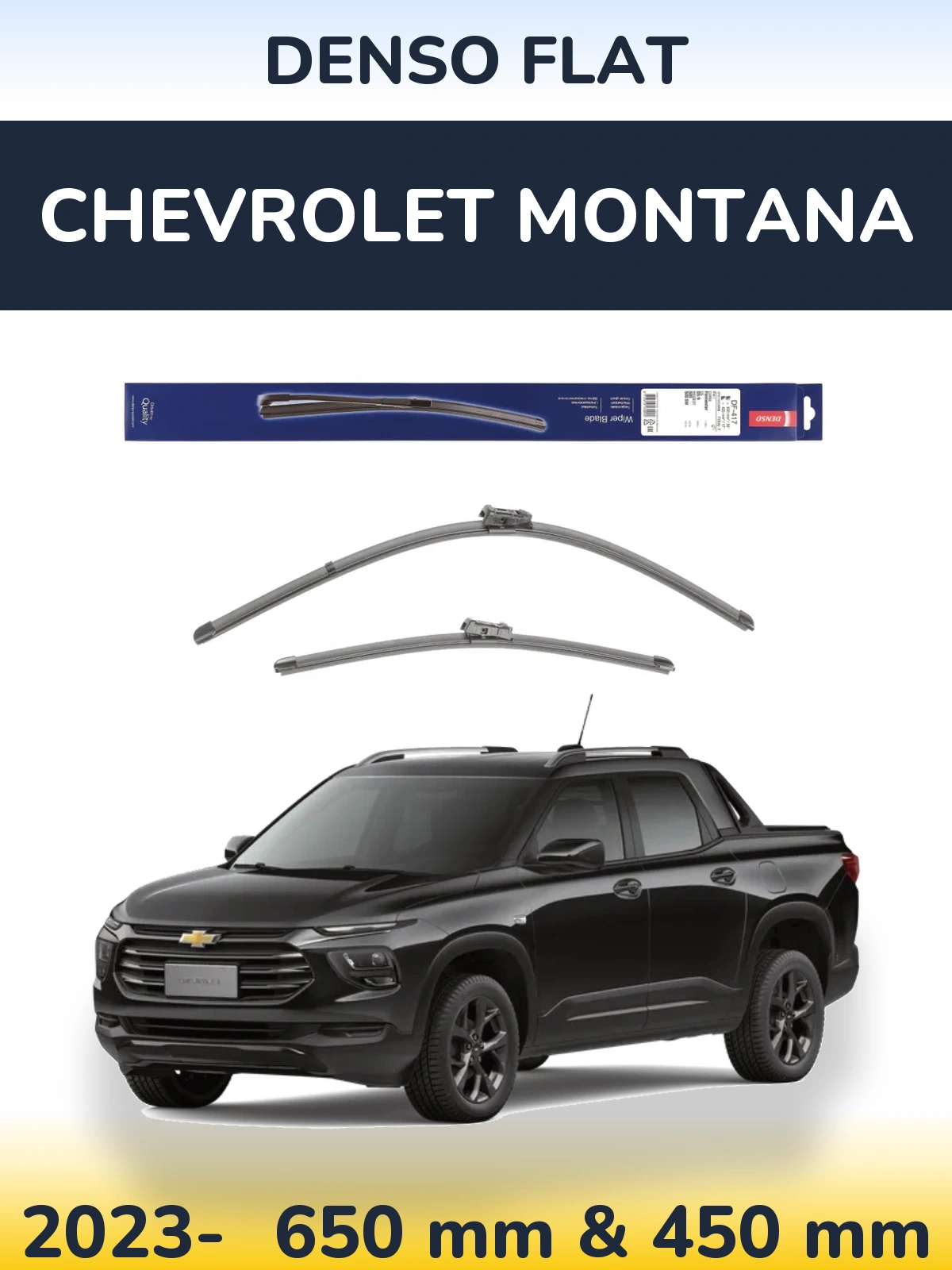 Комплект передних дворников Denso Flat 650 & 450 мм для Chevrolet Montana 2023-2026