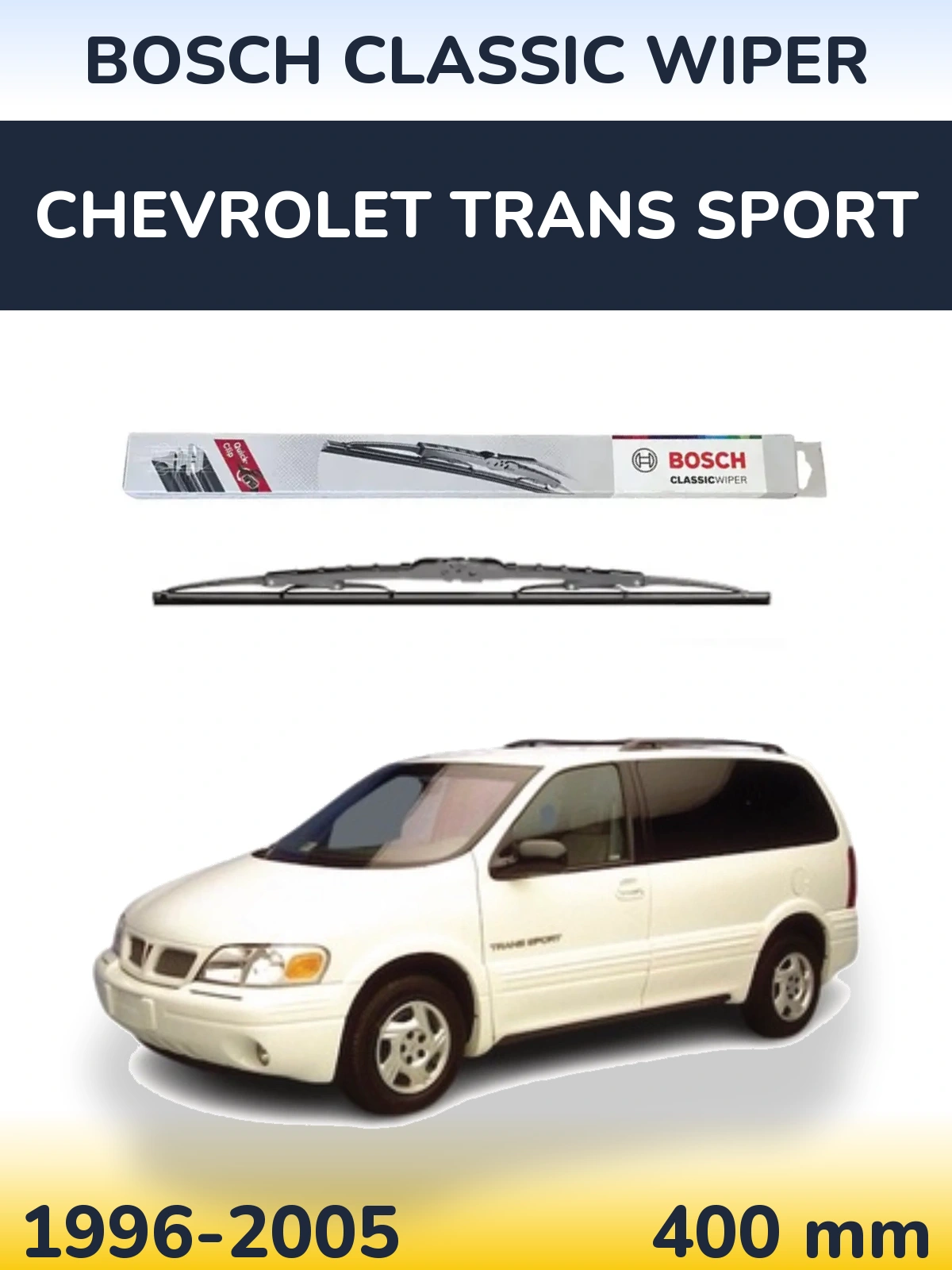 Rear wiper blade BOSCH Classic Wiper 400 mm for Chevrolet Trans Sport 1996-2005