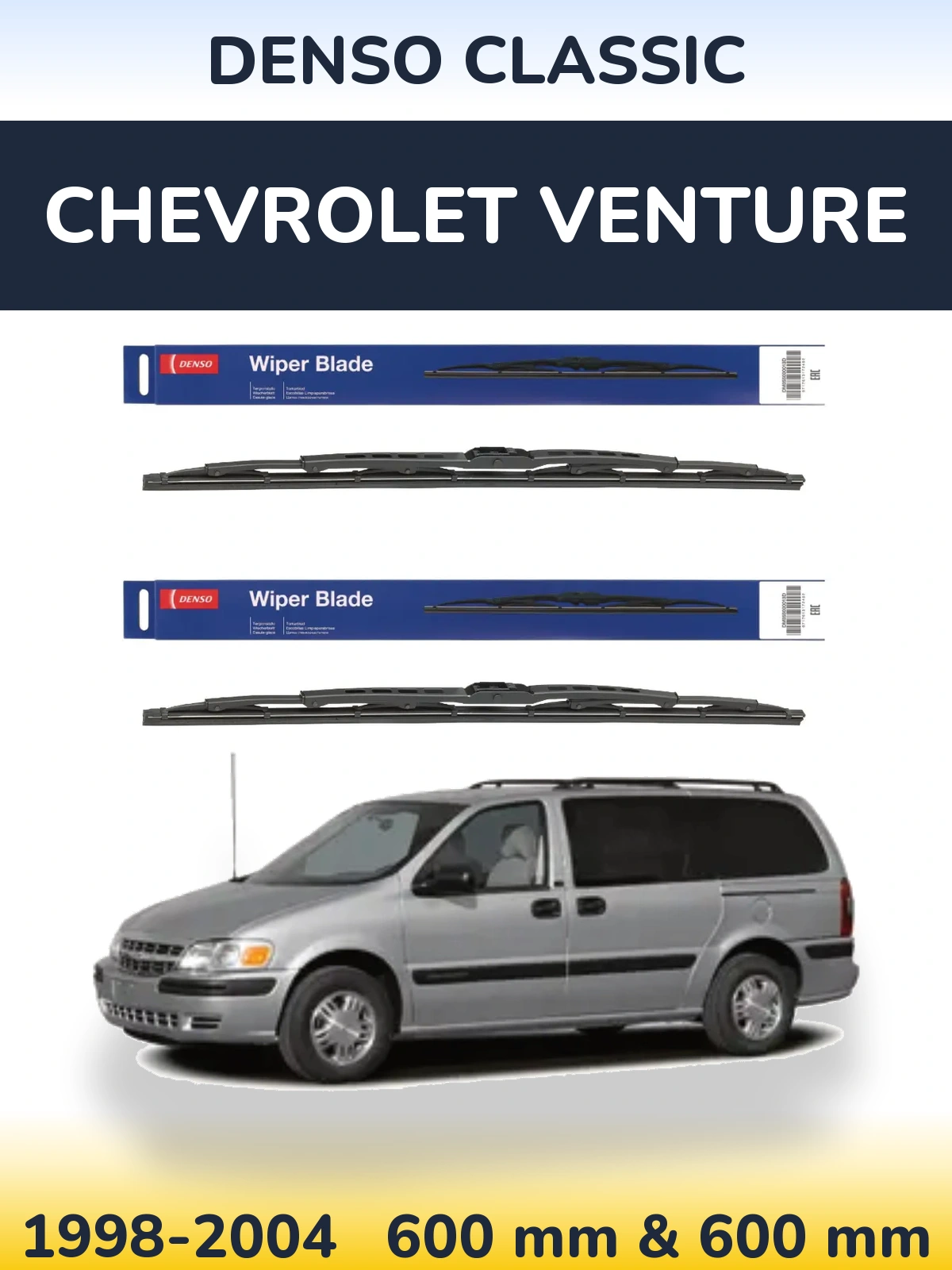 Комплект передніх щіток Denso Classic 600 & 600 мм для Chevrolet Venture 1998-2004