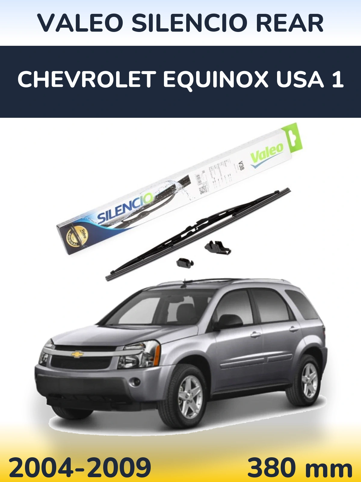 Rear wiper blade Valeo Silencio Rear 380 mm for Chevrolet Equinox USA 1 2004-2009