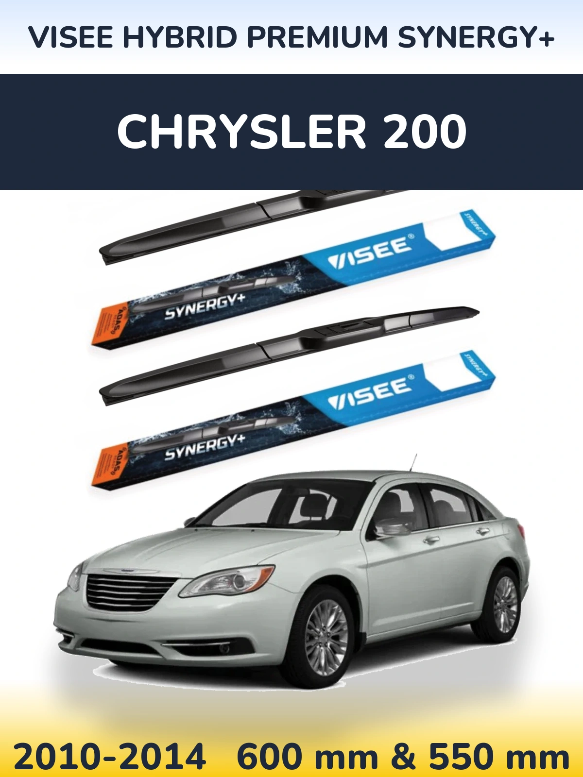 Комплект передніх щіток VISEE HYBRID PREMIUM SYNERGY+ 600 & 550 мм для Chrysler 200 2010-2014