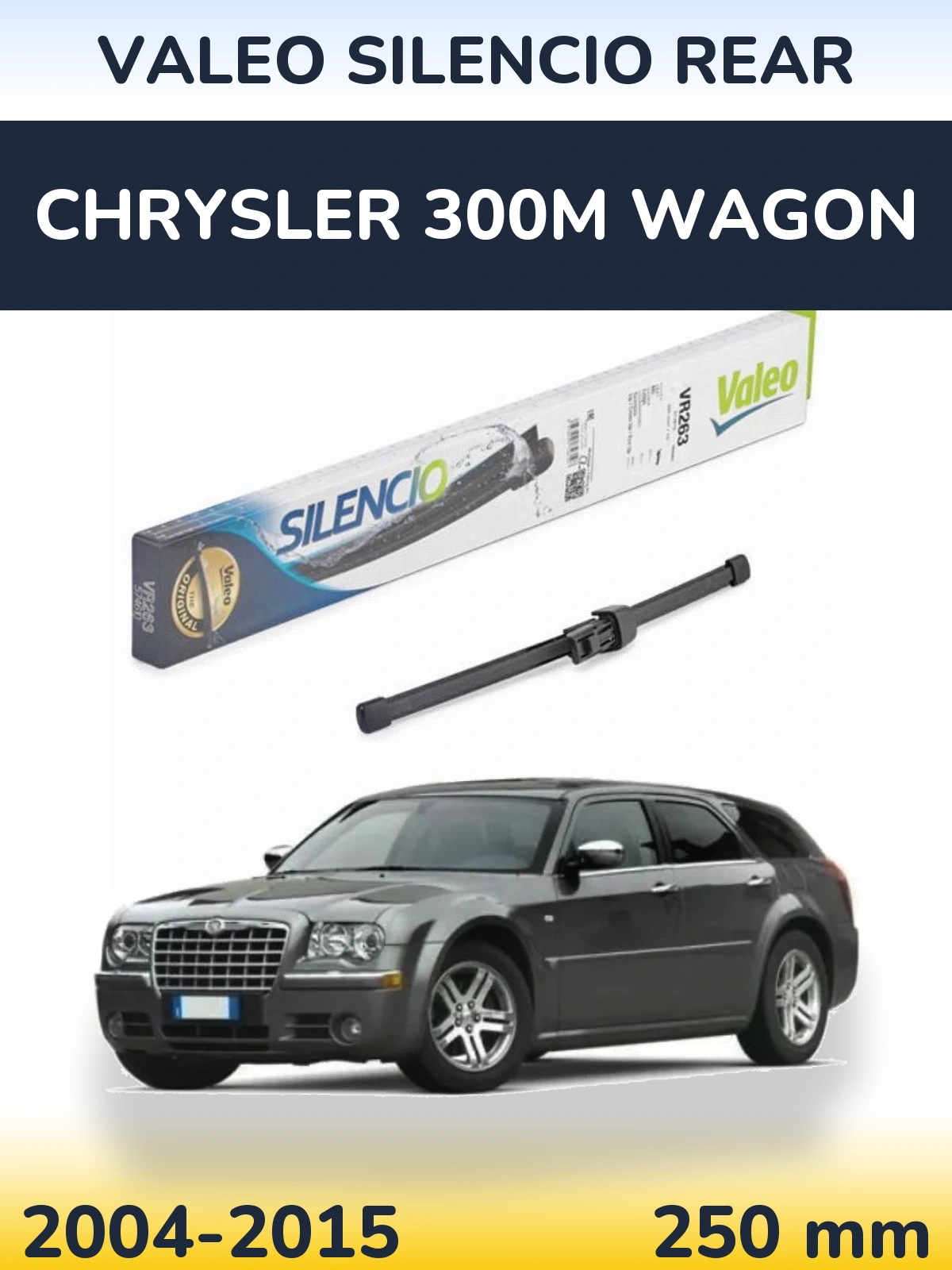 Rear wiper blade Valeo Silencio Rear 250 mm for Chrysler 300M Wagon 2004-2015