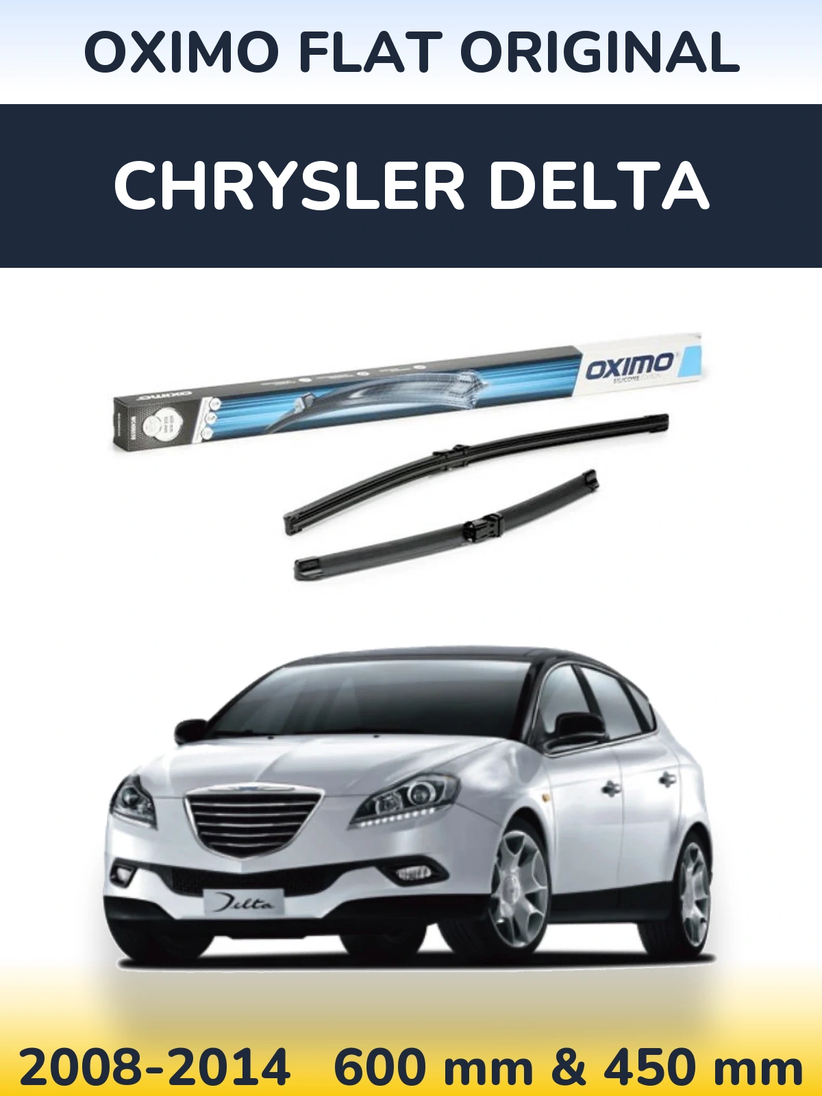 Комплект передних дворников Oximo Flat Original 600 & 450 мм для Chrysler Delta 2008-2014