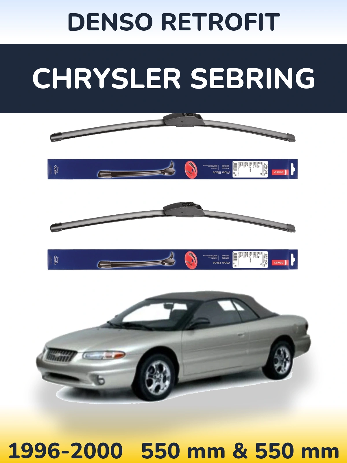 Комплект передних дворников Denso Retrofit 550 & 550 мм для Chrysler Sebring 1996-2000