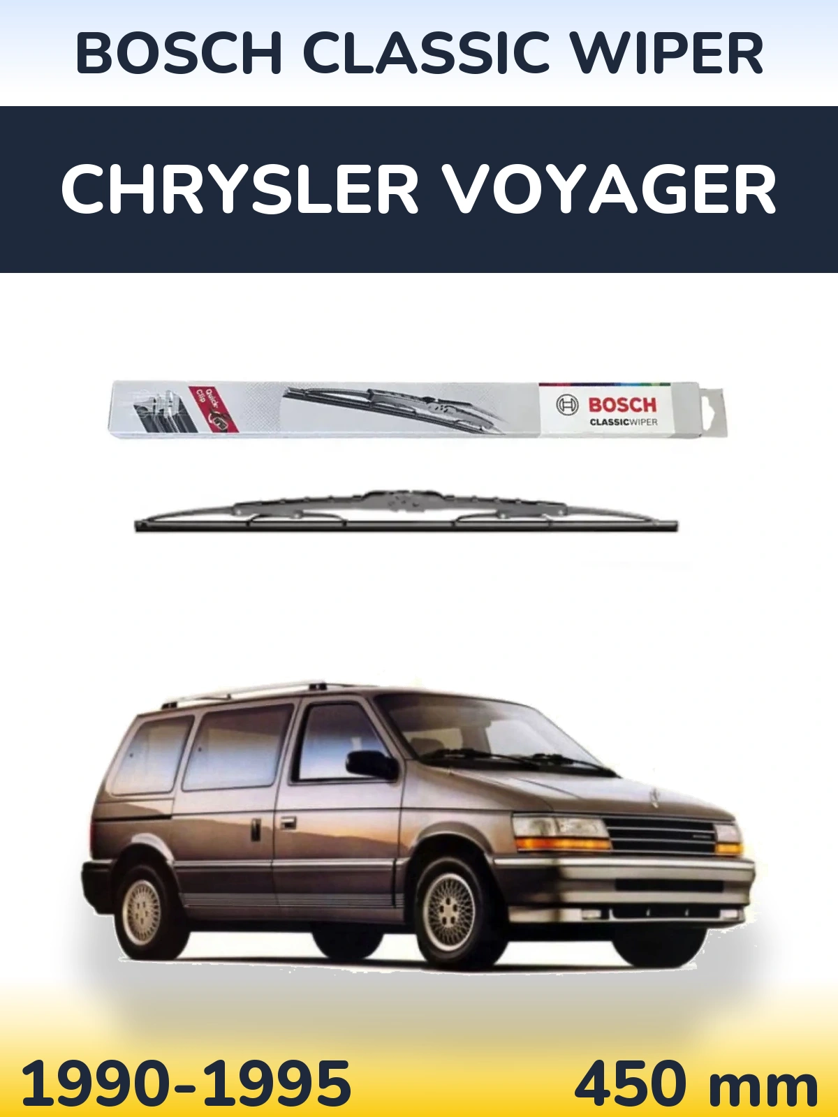 Rear wiper blade BOSCH Classic Wiper 450 mm for Chrysler Voyager 1990-1995