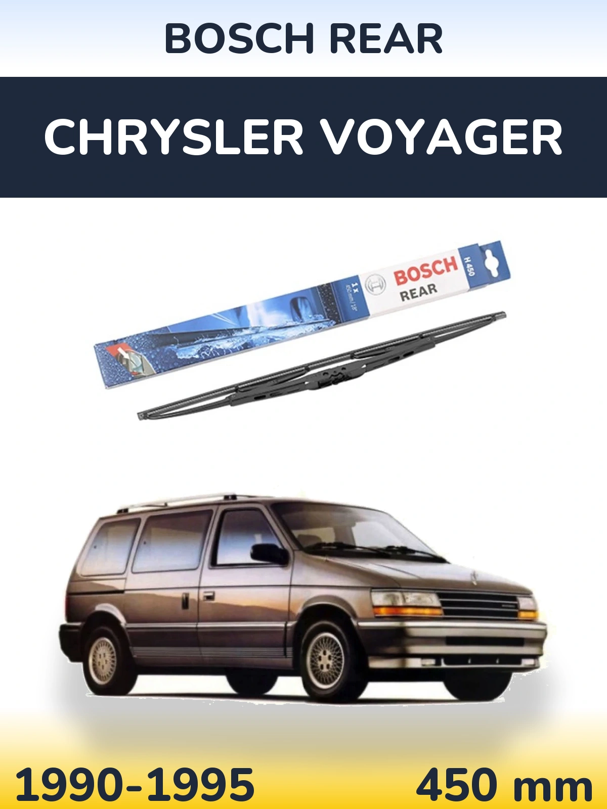 Rear wiper blade BOSCH Rear 450 mm for Chrysler Voyager 1990-1995