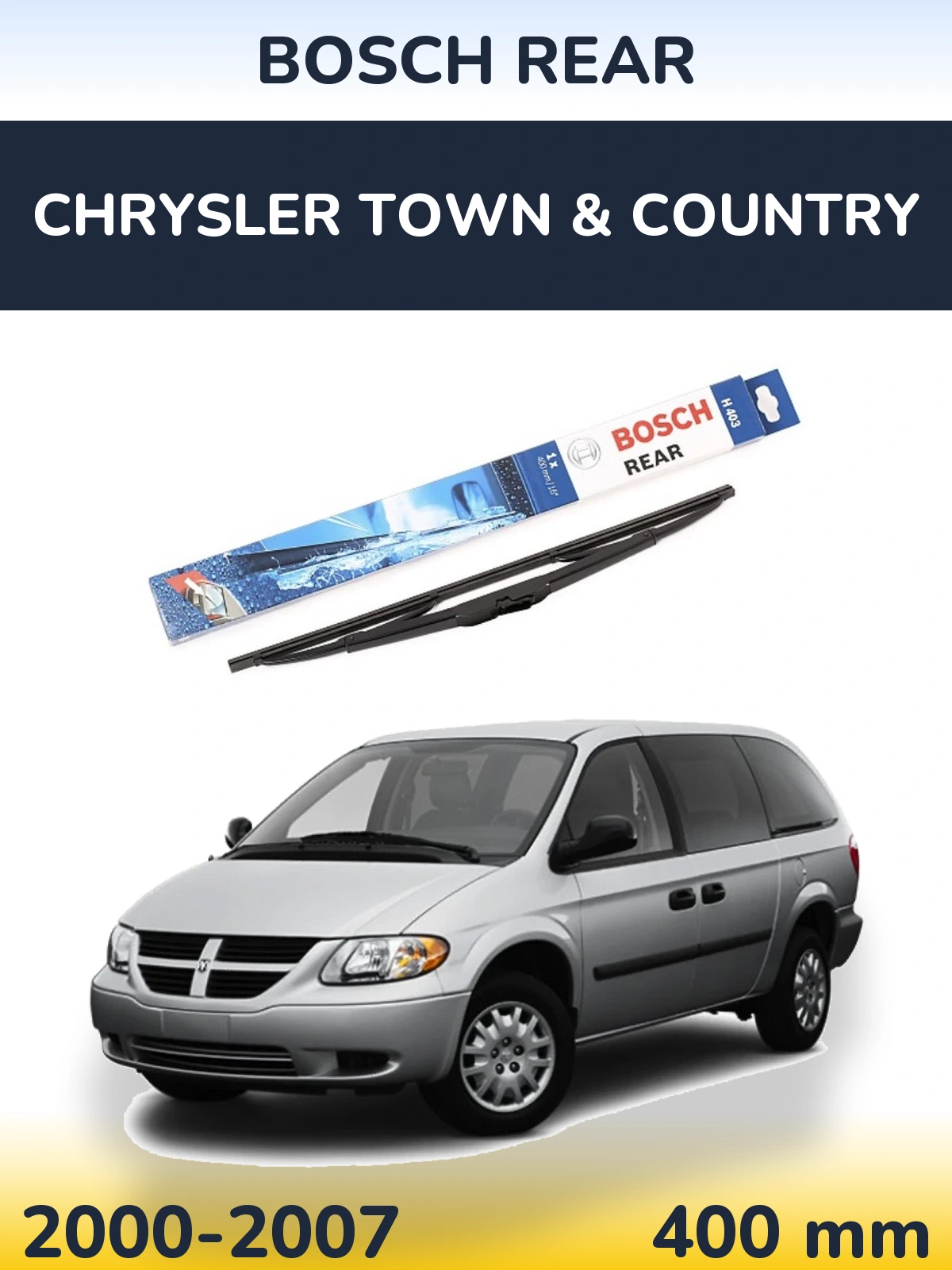 Rear wiper blade BOSCH Rear 400 mm for Chrysler Town & Country 2000-2007
