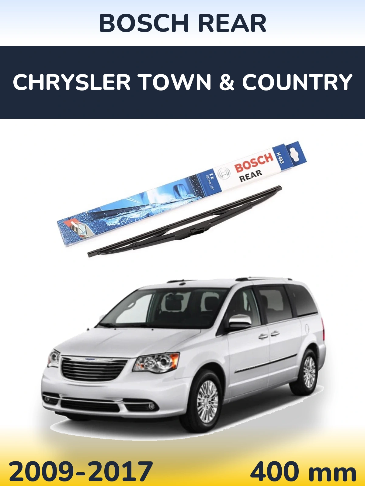 Rear wiper blade BOSCH Rear 400 mm for Chrysler Town & Country 2009-2017
