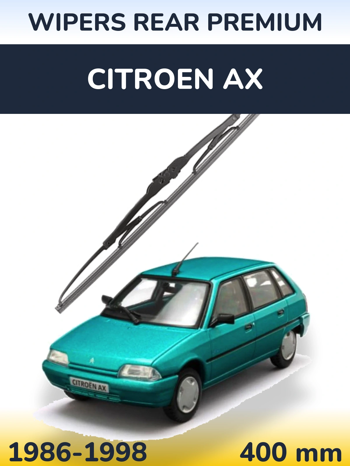Rear wiper blade WIPERS REAR PREMIUM 400 mm for Citroen AX 1986-1998