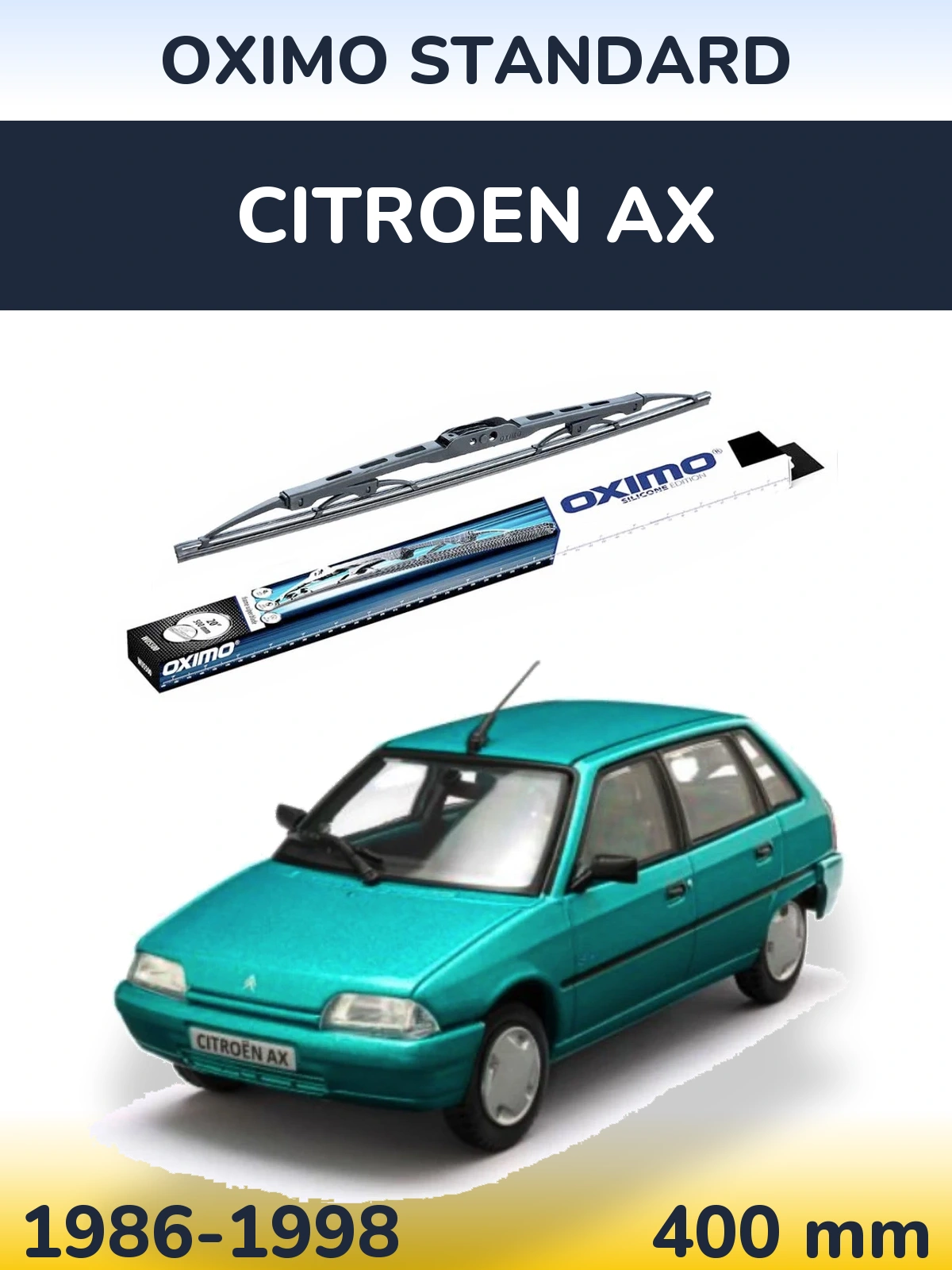 Rear wiper blade Oximo Standard 400 mm for Citroen AX 1986-1998