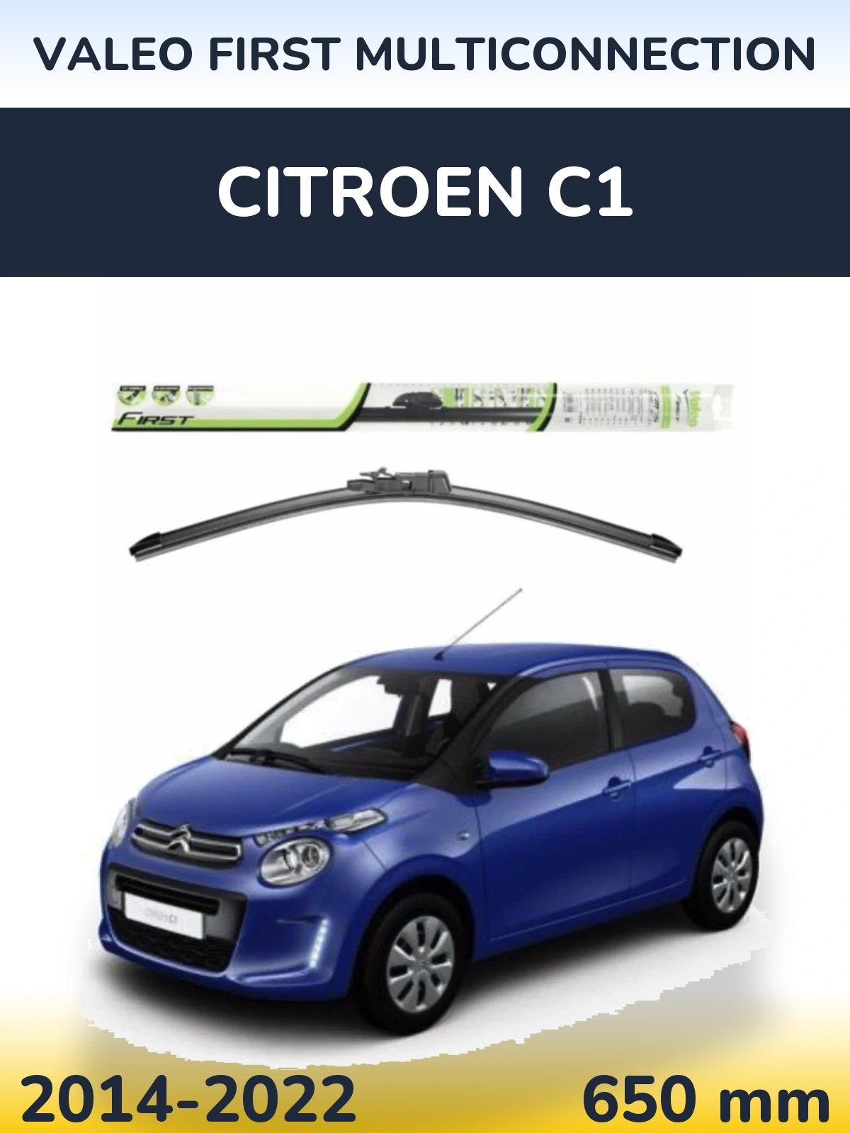Передний дворник Valeo First MultiConnection 650 мм для Citroen C1 2014-2022