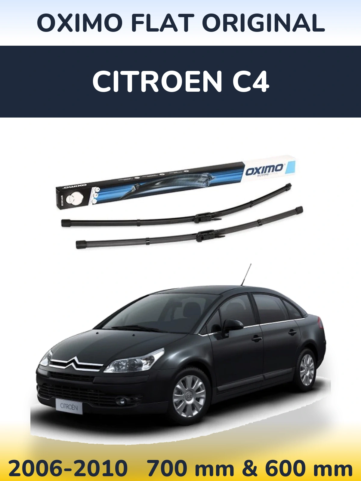 Комплект передних дворников Oximo Flat Original 700 & 600 мм для Citroen C4 2006-2010