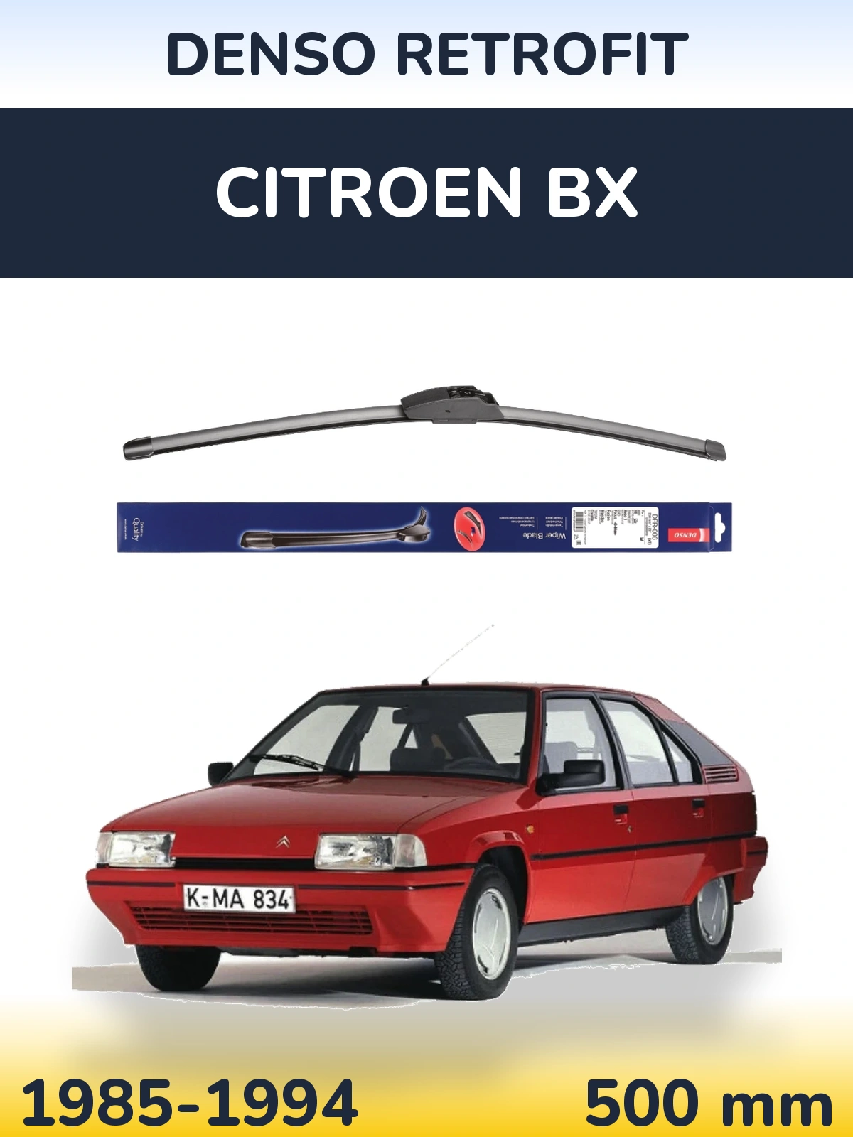 Передний дворник Denso Retrofit 500 мм для Citroen BX 1985-1994