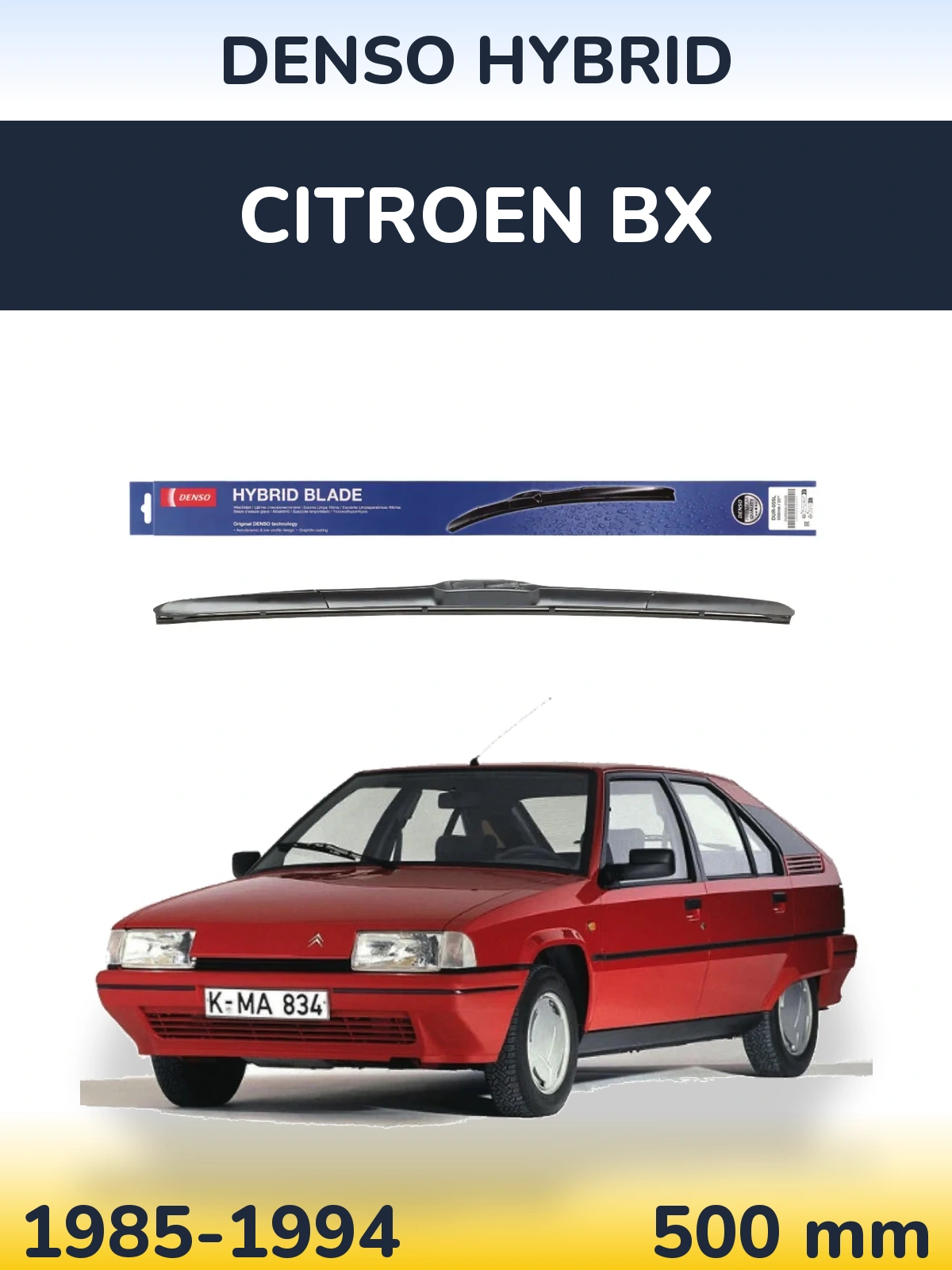 Передня щітка Denso Hybrid 500 мм для Citroen BX 1985-1994