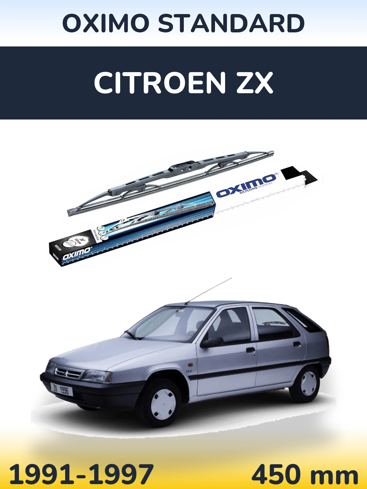 Rear wiper blade Oximo Standard 450 mm for Citroen ZX 1991-1997