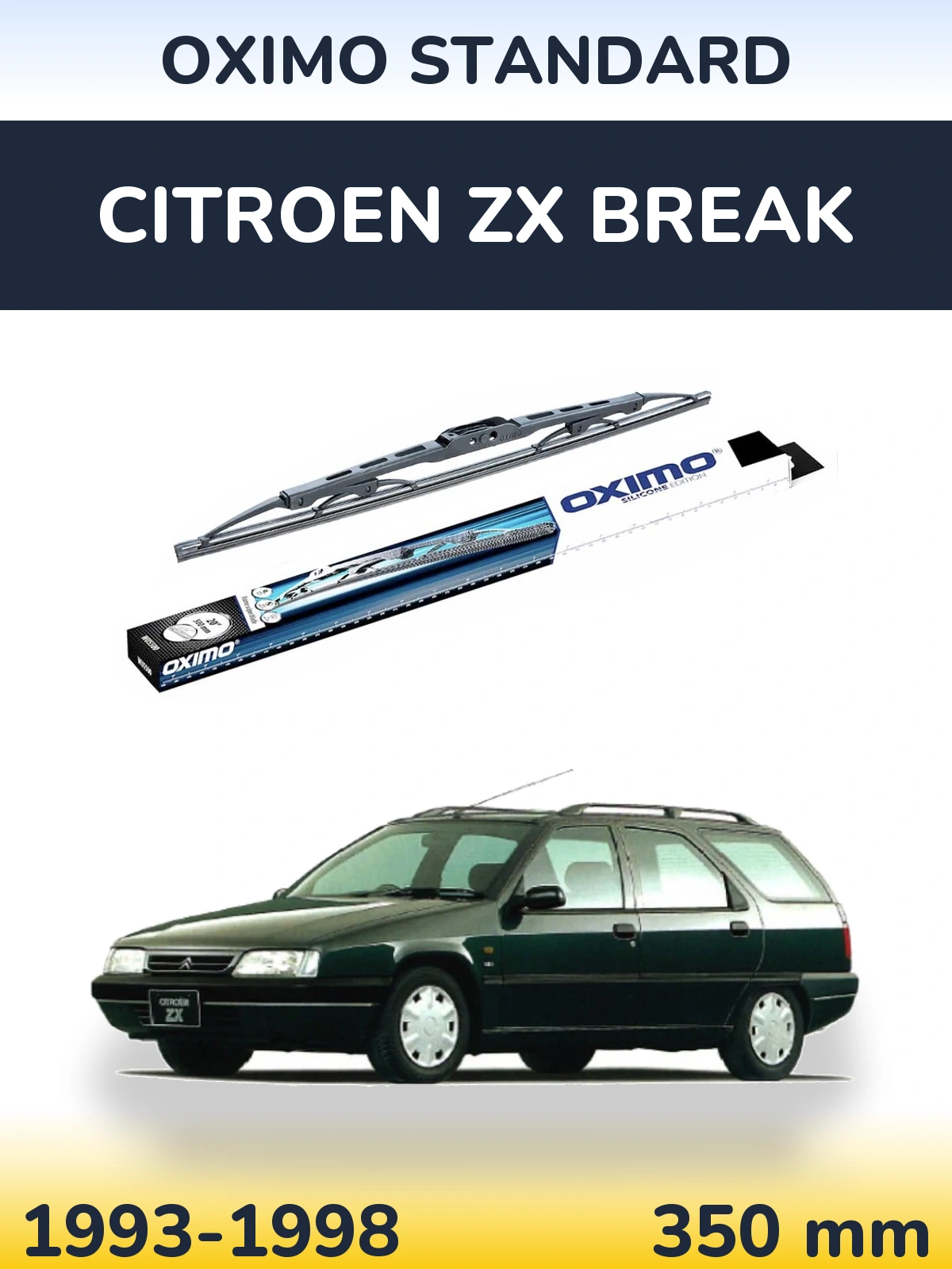 Rear wiper blade Oximo Standard 350 mm for Citroen ZX Break 1993-1998