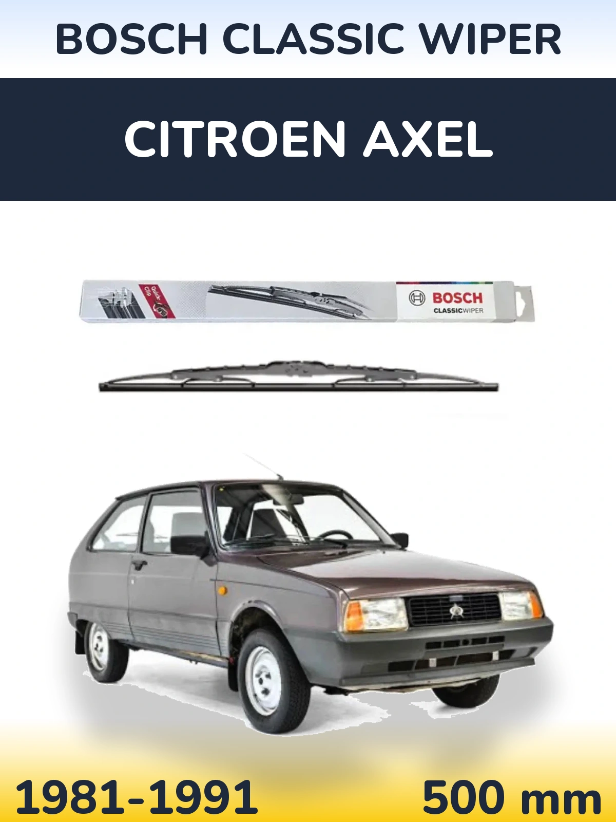 Задний дворник BOSCH Classic Wiper 500 мм для Citroen Axel 1981-1991