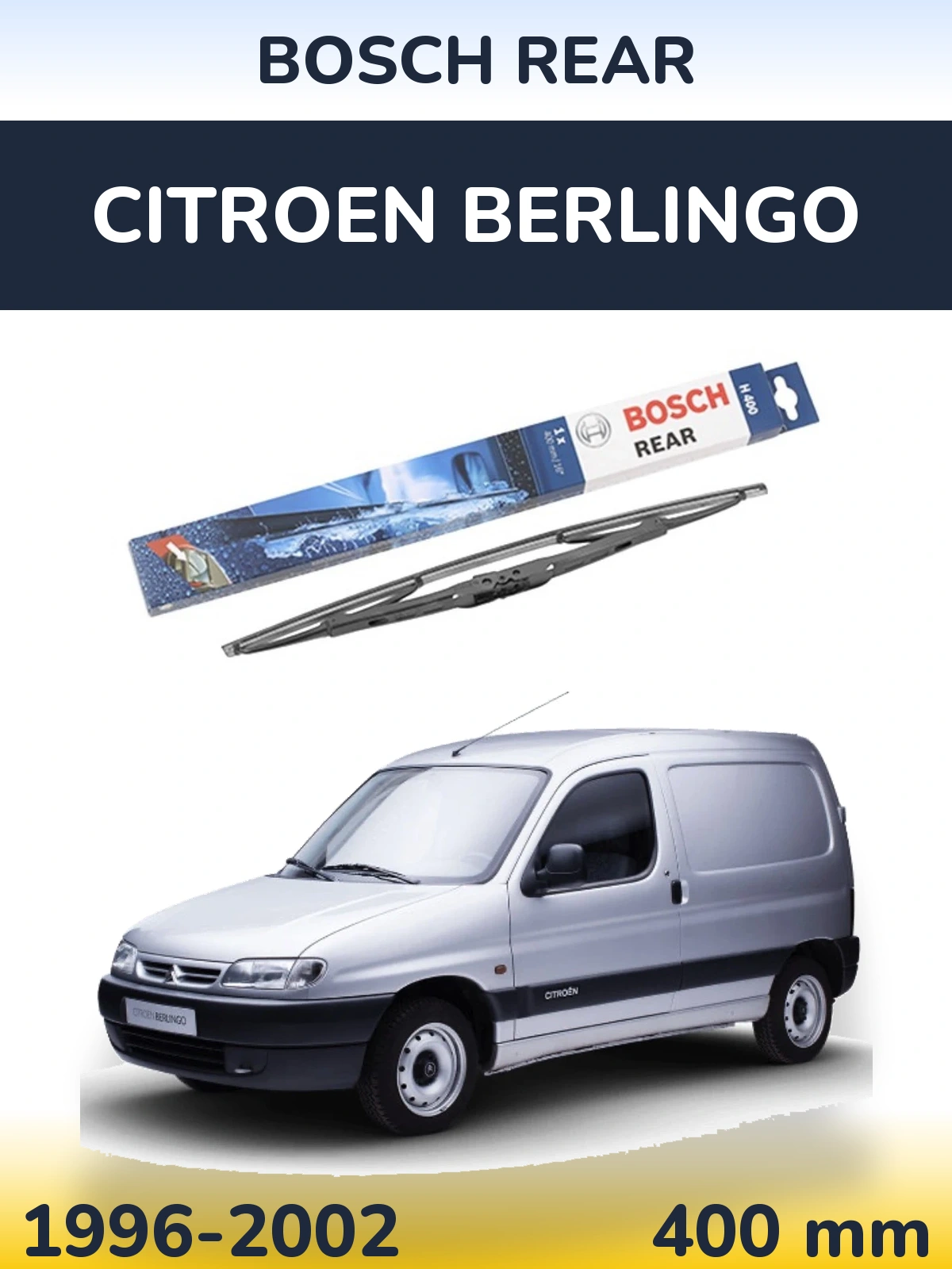 Rear wiper blade BOSCH Rear 400 mm for Citroen Berlingo 1996-2002