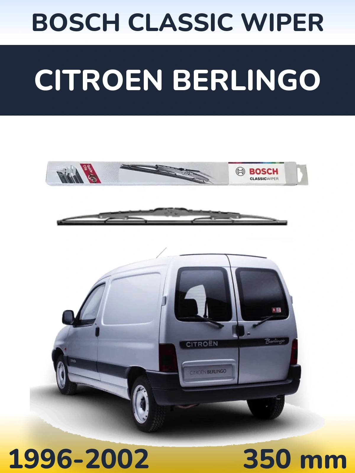 Rear wiper blade BOSCH Classic Wiper 340 mm for Citroen Berlingo 1996-2002