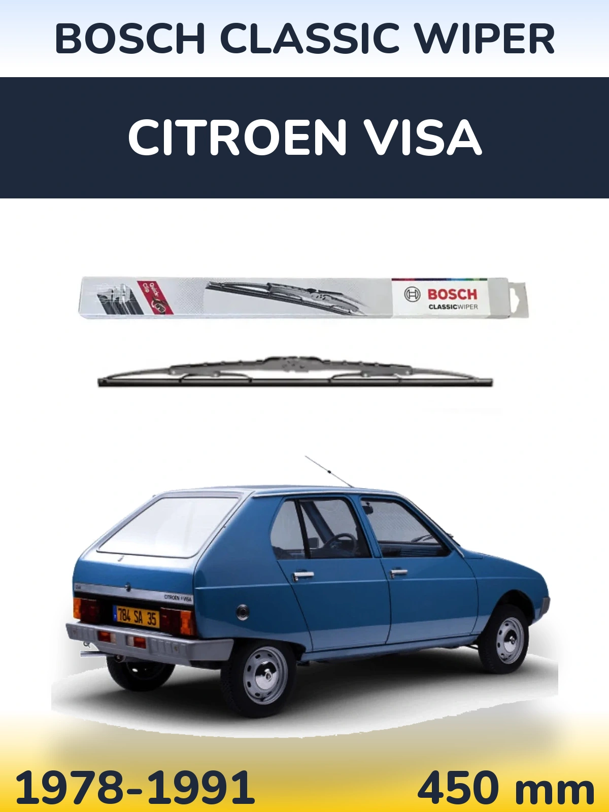 Передний дворник BOSCH Classic Wiper 450 мм для Citroen Visa 1978-1991