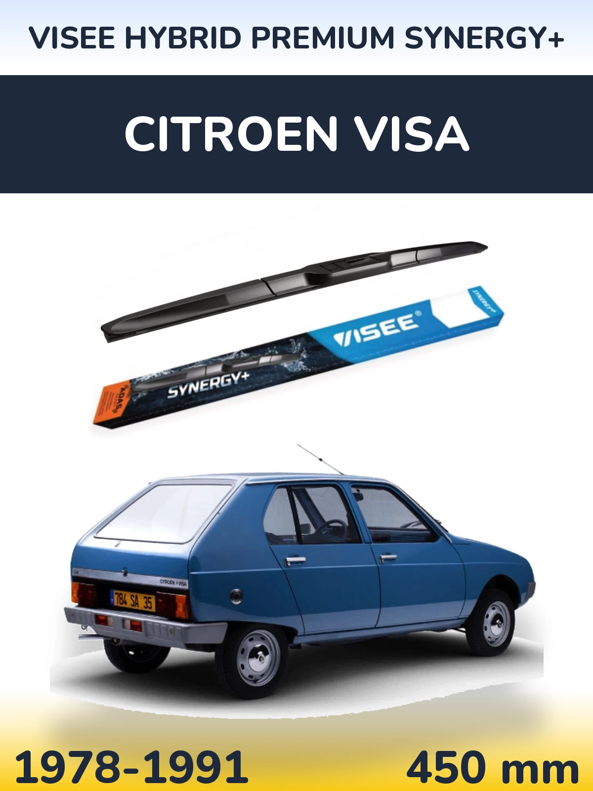 Передний дворник VISEE HYBRID PREMIUM SYNERGY+ 450 мм для Citroen Visa 1978-1991