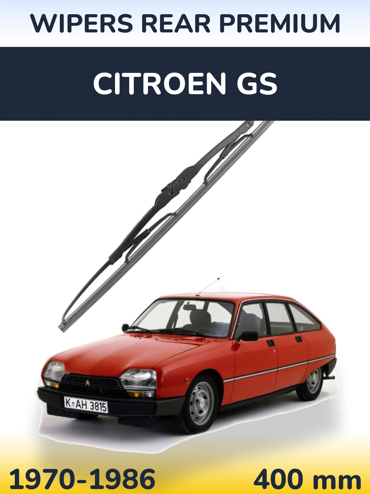 Rear wiper blade WIPERS REAR PREMIUM 400 mm for Citroen GS 1970-1986