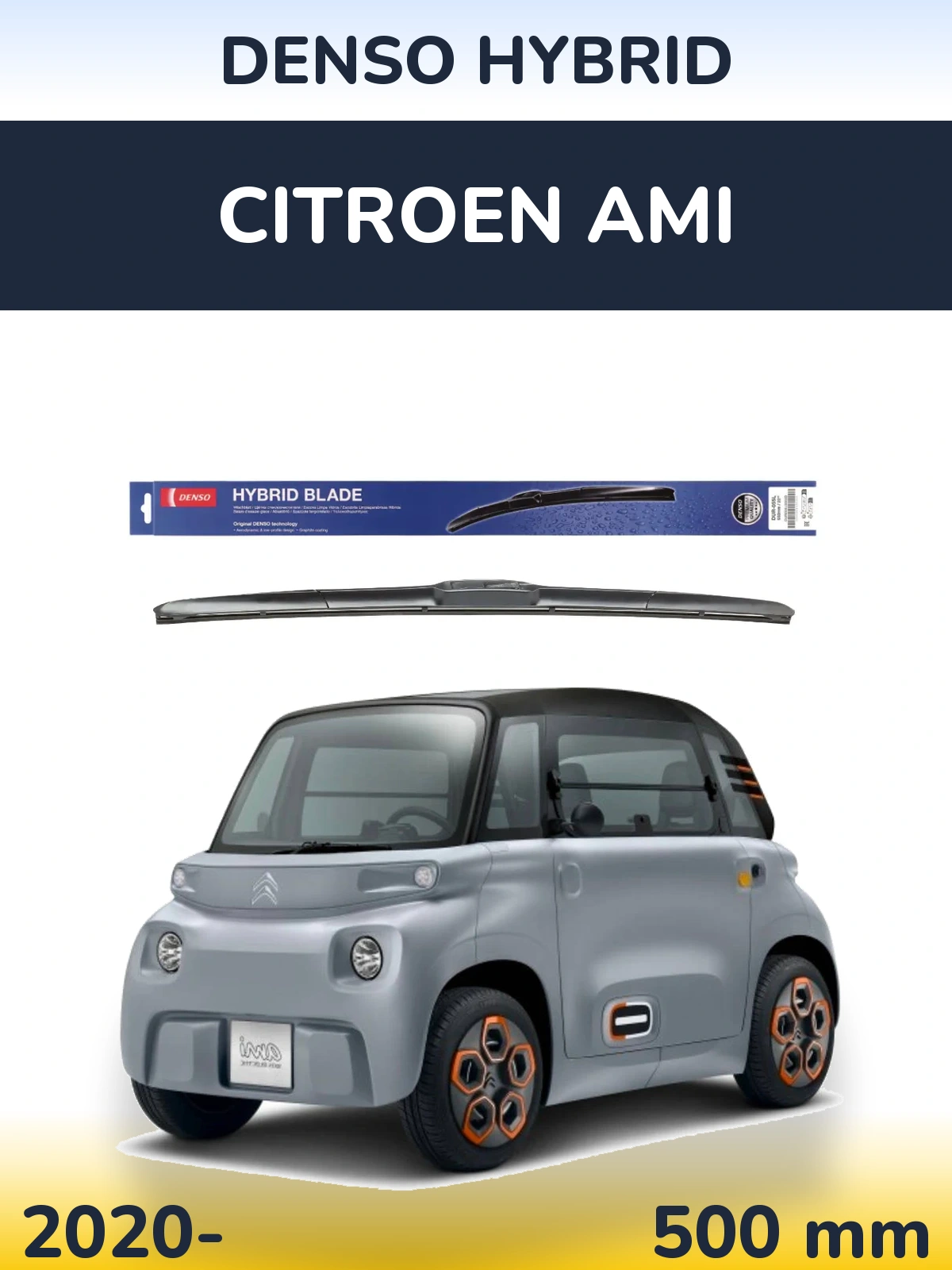 Передний дворник Denso Hybrid 500 мм для Citroen Ami 2020-2026