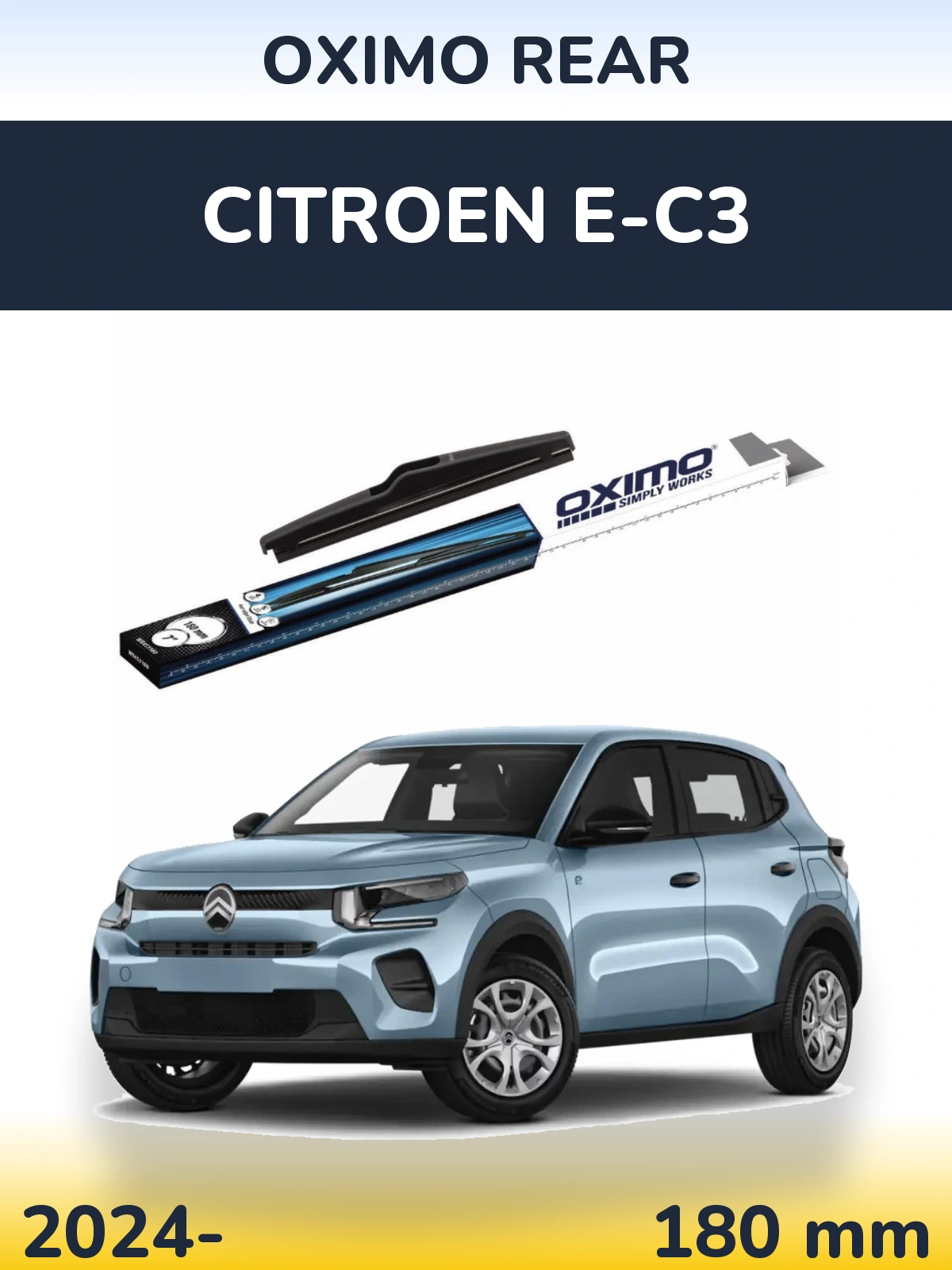Rear wiper blade Oximo Rear 180 mm for Citroen e-C3 2024-2026