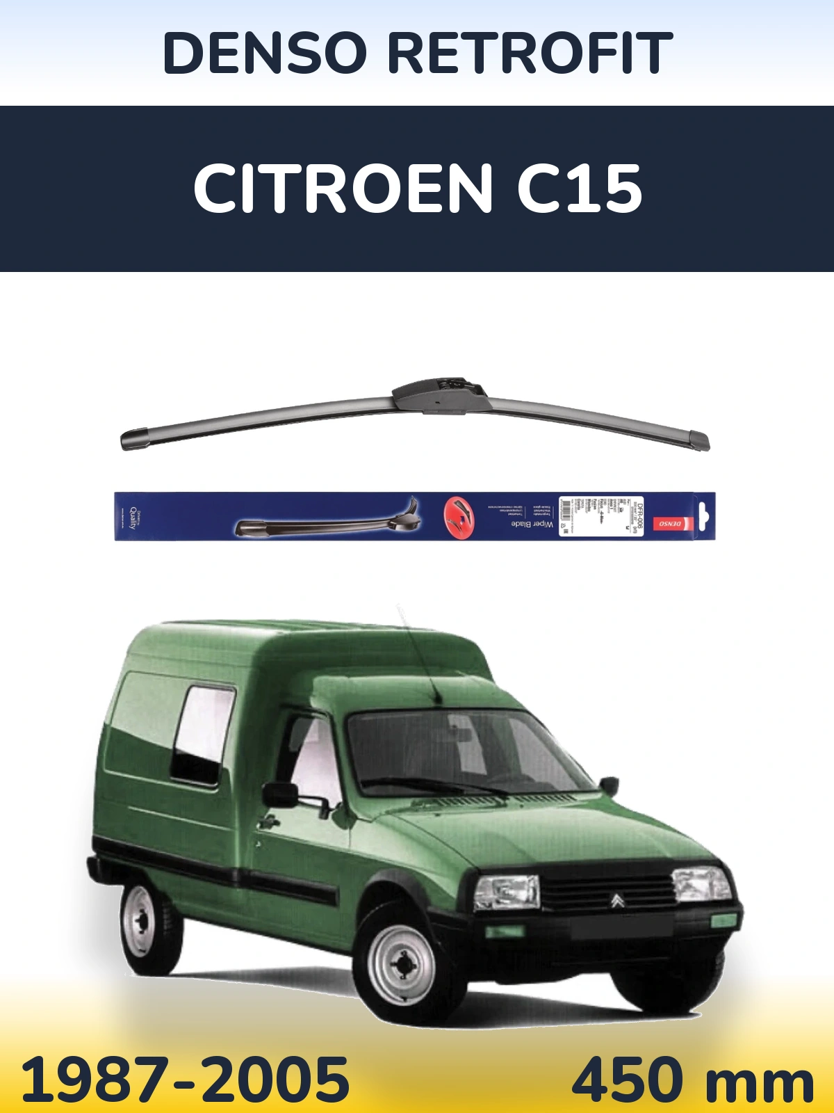 Передний дворник Denso Retrofit 450 мм для Citroen C15 1987-2005