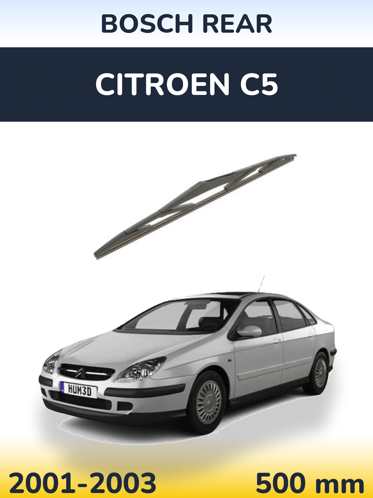 Rear wiper blade BOSCH Rear 500 mm for Citroen C5 2001-2003