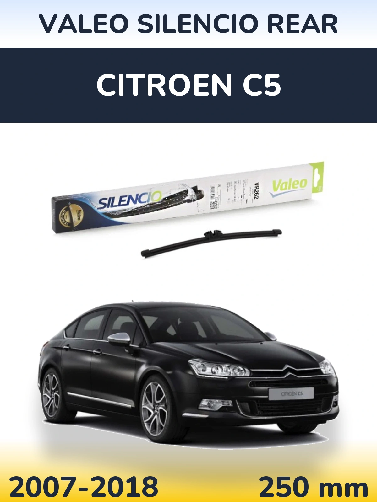 Rear wiper blade Valeo Silencio Rear 240 mm for Citroen C5 2007-2018