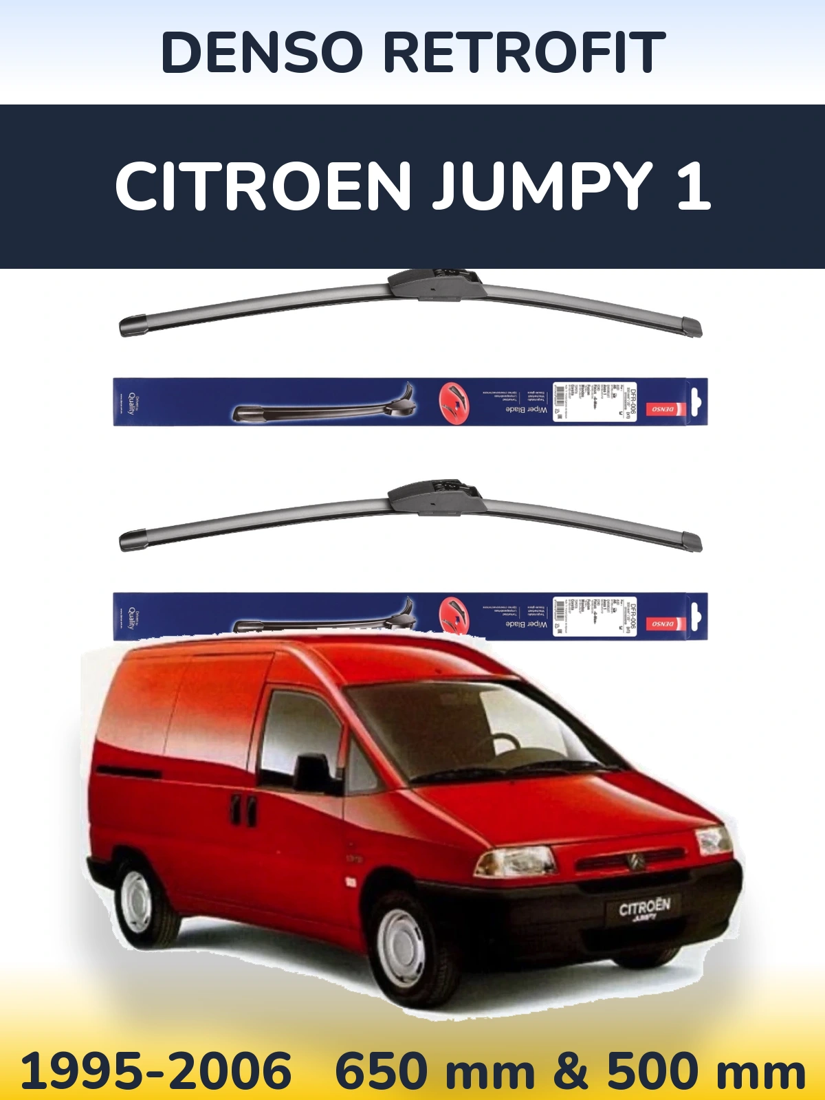 Комплект передних дворников Denso Retrofit 650 & 500 мм для Citroen Jumpy 1 1995-2006