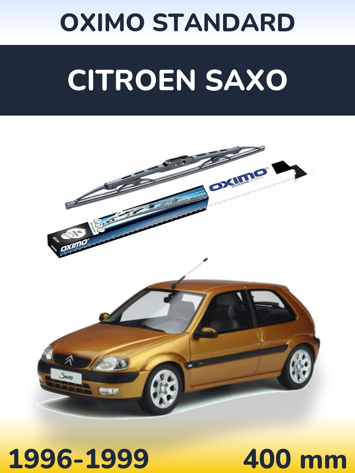 Rear wiper blade Oximo Standard 400 mm for Citroen Saxo 1996-1999