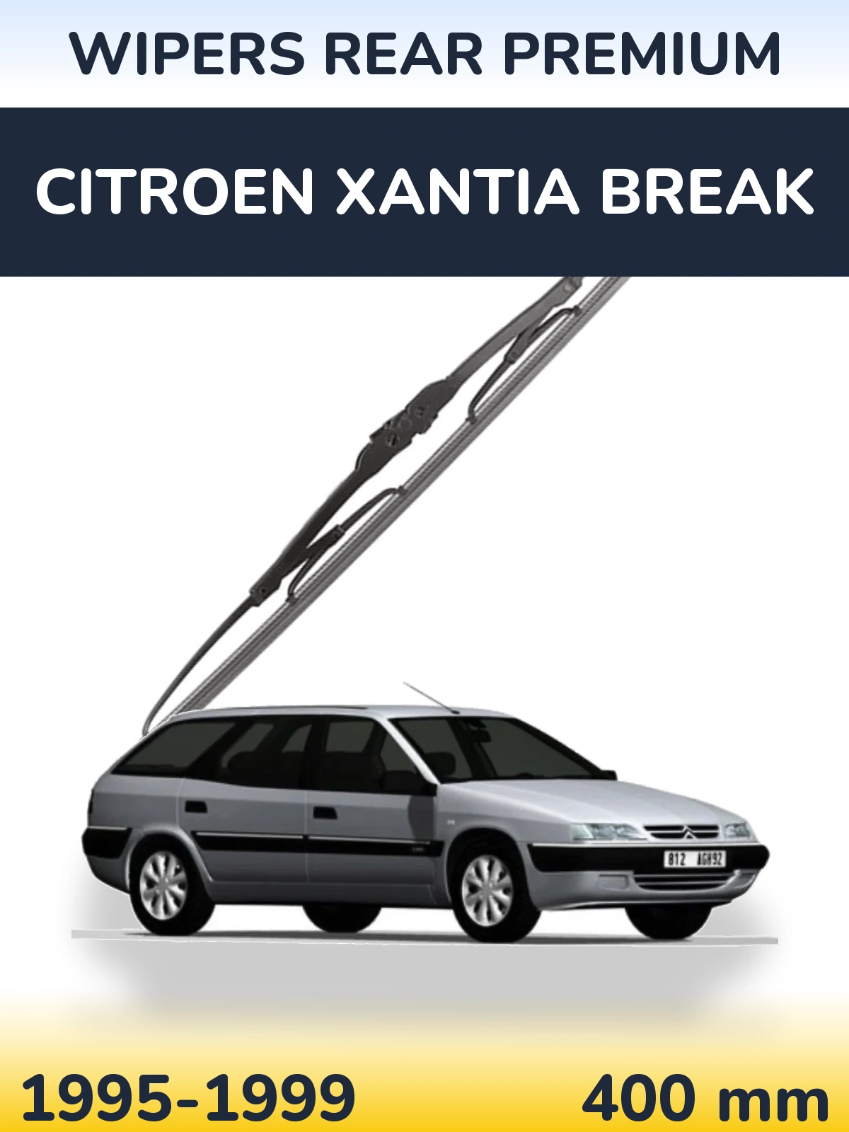 Rear wiper blade WIPERS REAR PREMIUM 400 mm for Citroen Xantia Break 1995-1999