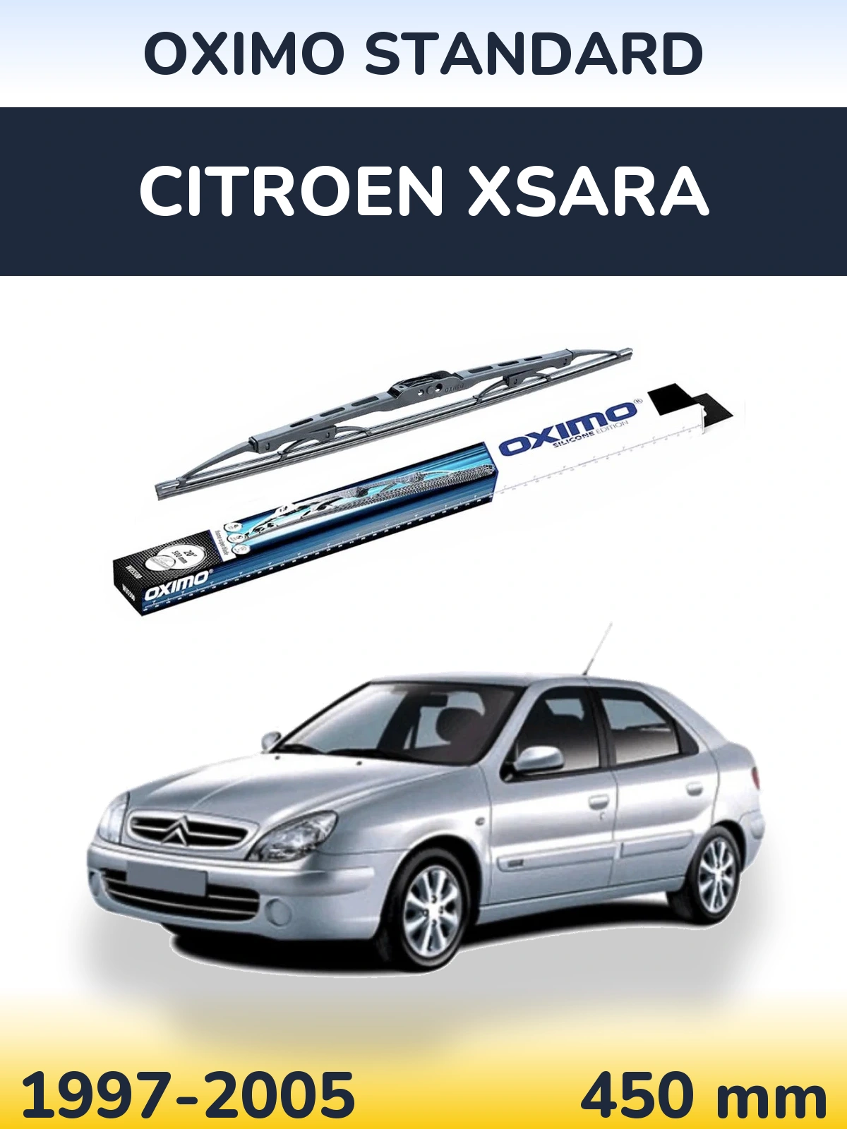 Rear wiper blade Oximo Standard 450 mm for Citroen Xsara 1997-2005