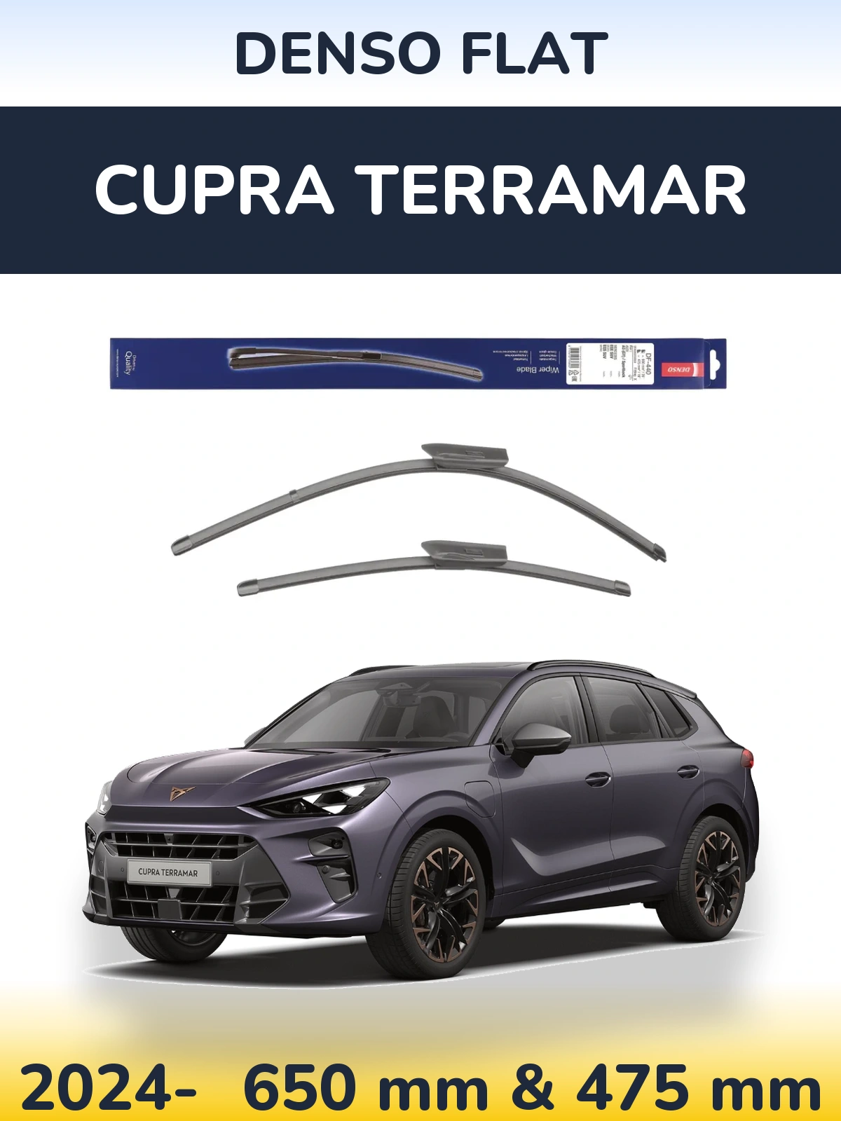 Комплект передних дворников Denso Flat 650 & 475 мм для Cupra Terramar 2024-2026