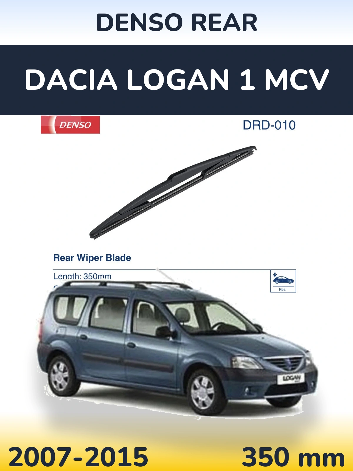 Rear wiper blade Denso Rear 350 mm for Dacia Logan 1 MCV 2007-2015