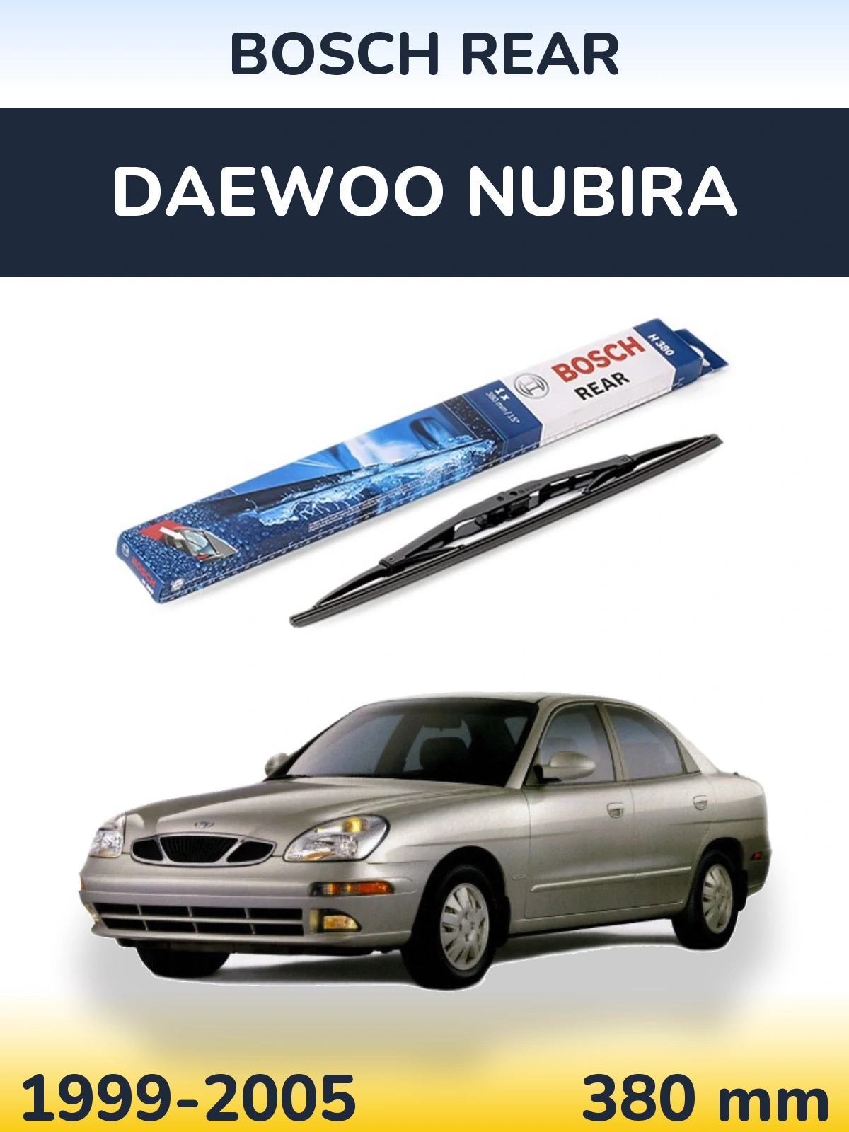 Rear wiper blade BOSCH Rear 380 mm for Daewoo Nubira 1999-2005
