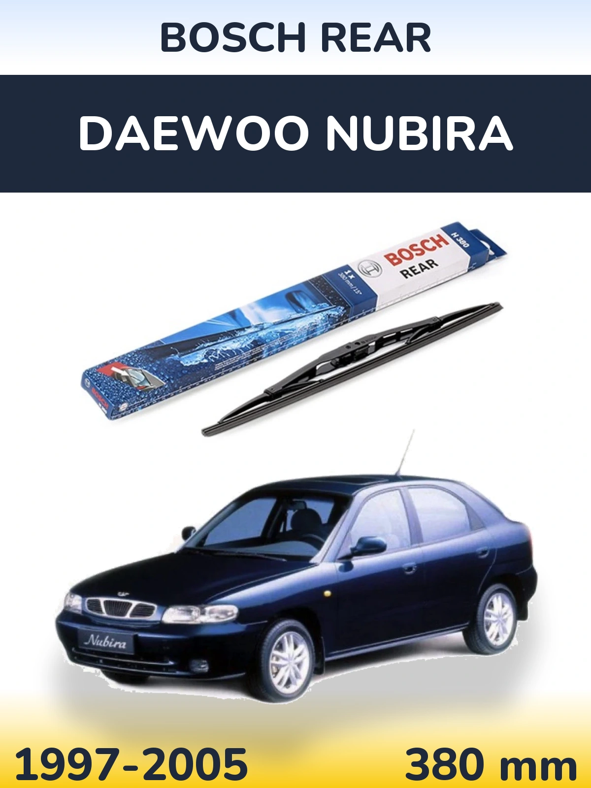 Задний дворник BOSCH Rear 380 мм для Daewoo Nubira 1997-2005