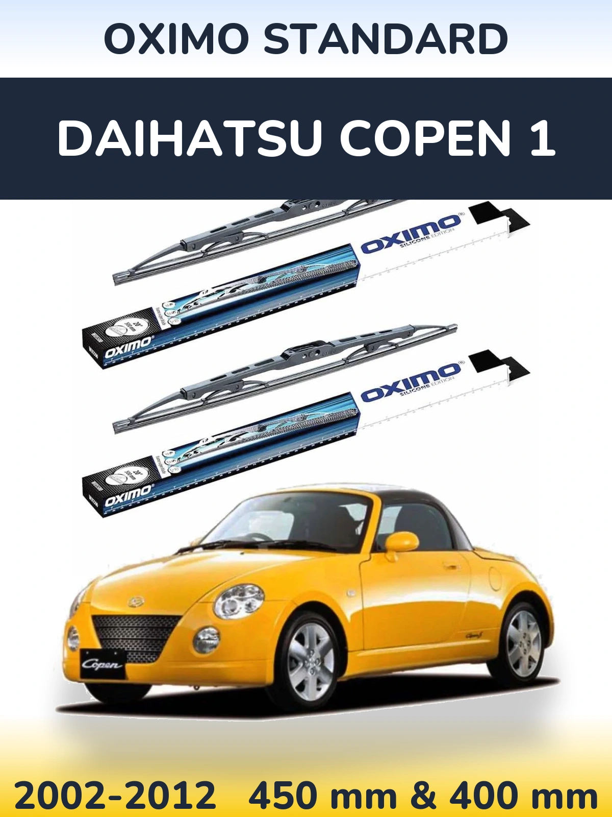 Комплект передніх щіток Oximo Standard 450 & 400 мм для Daihatsu Copen 1 2002-2012